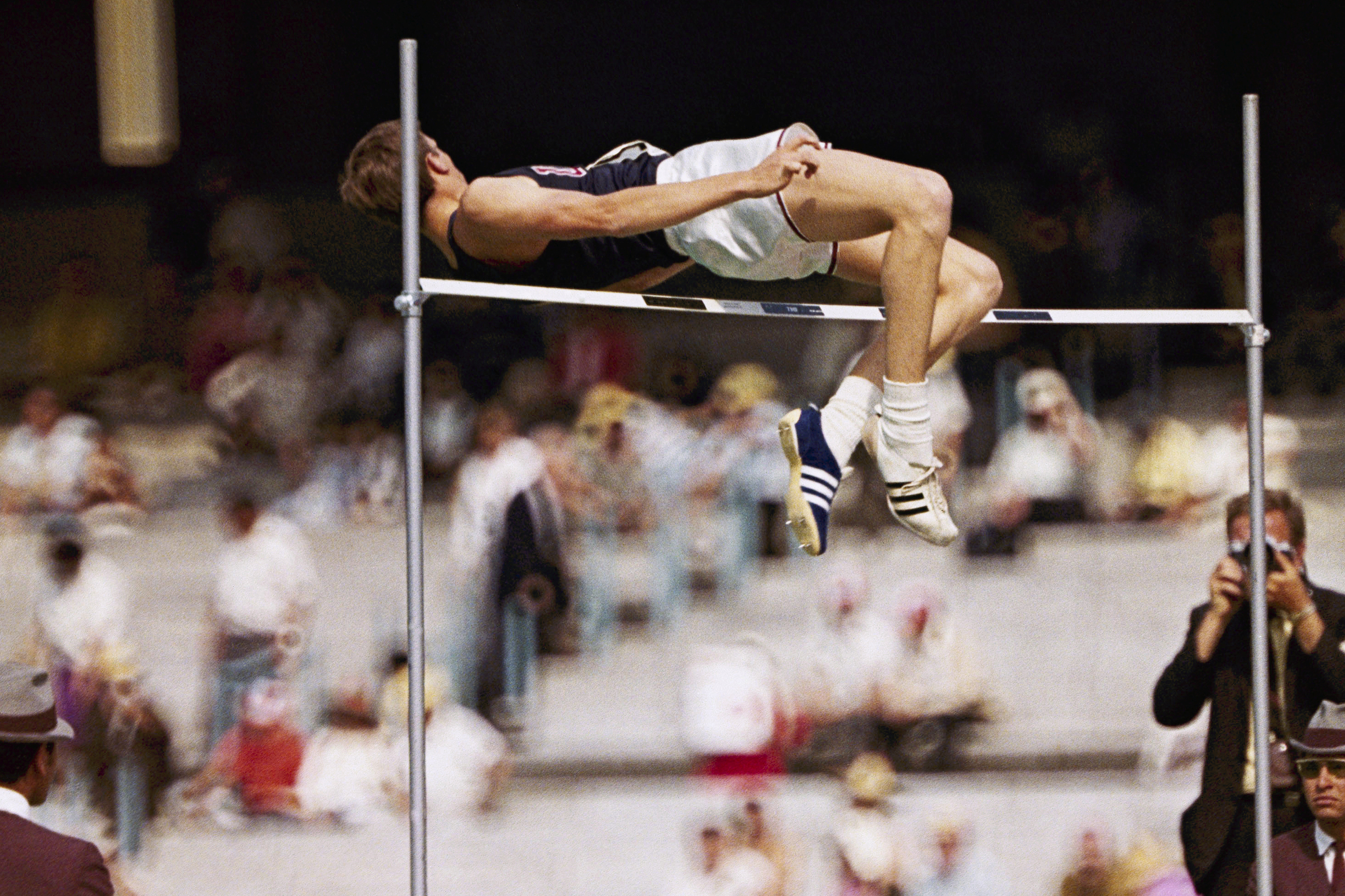 Oregon State high jumper Dick Fosbury, who revolutionized