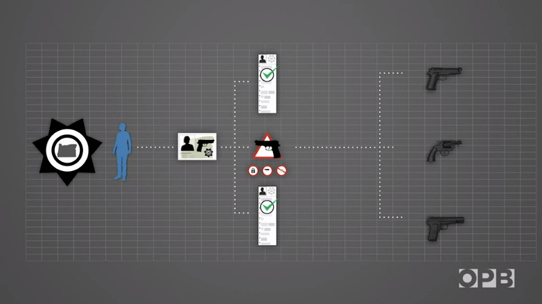 Illustration of the process for buying a gun under Measure 114