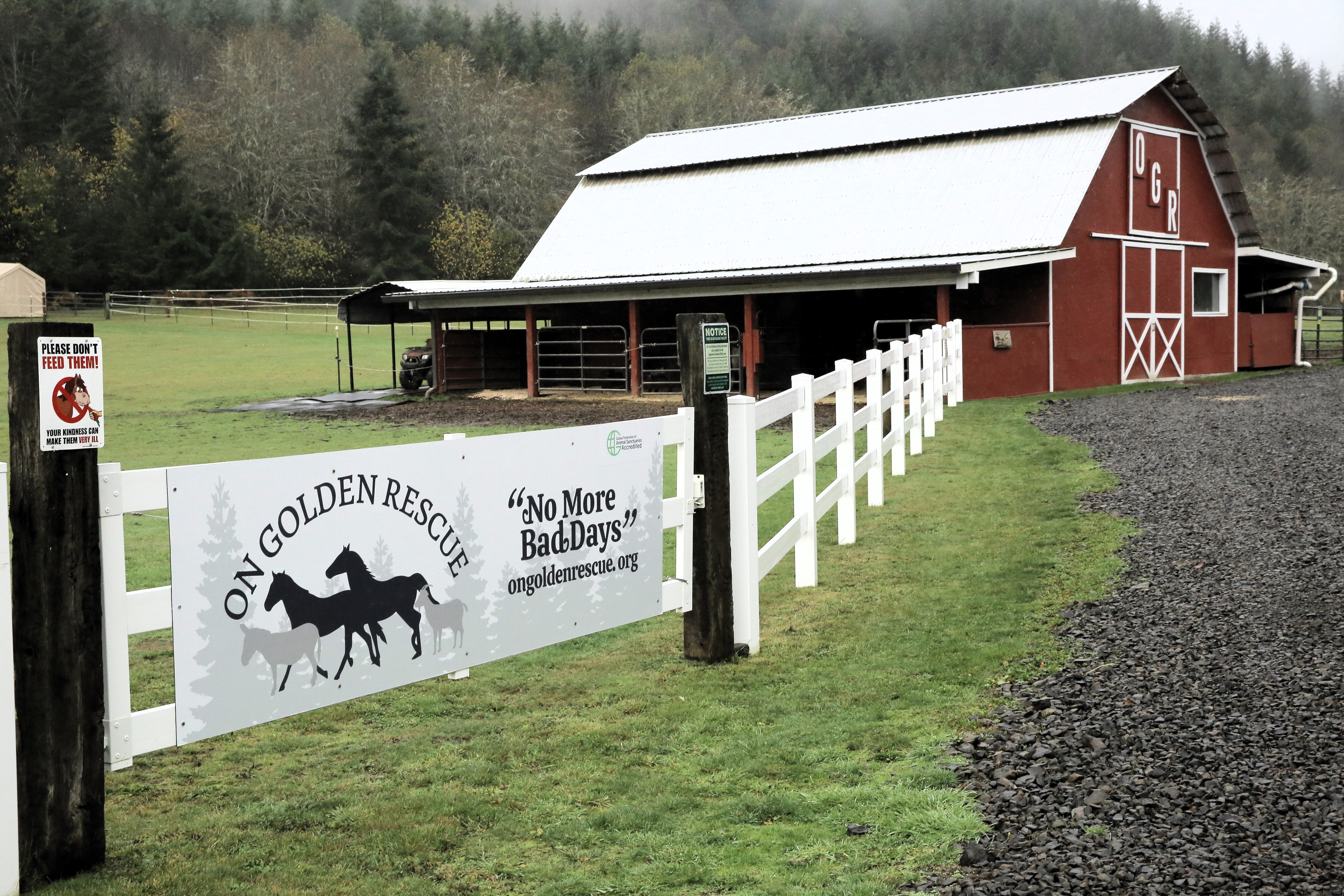 The animal sanctuary sits on 14 acres in Columbia County. 