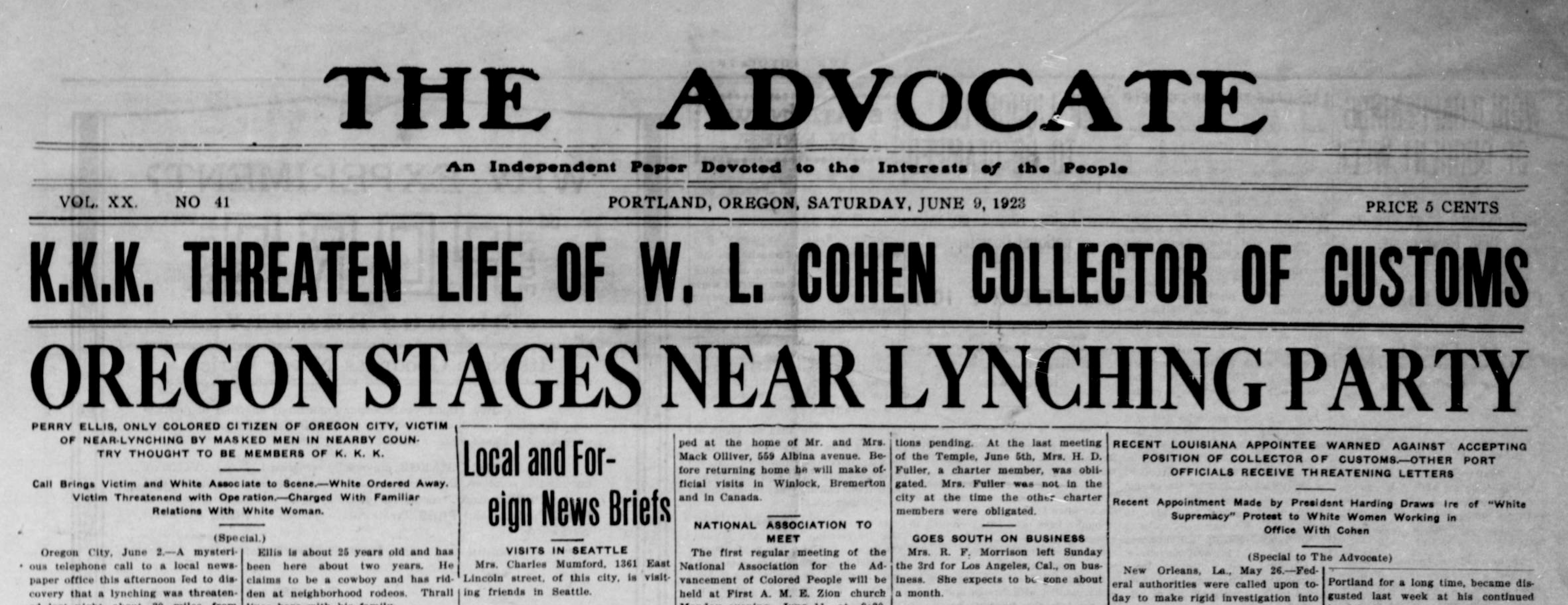 120 years ago, 'The Advocate' became a voice for Black Oregonians - OPB