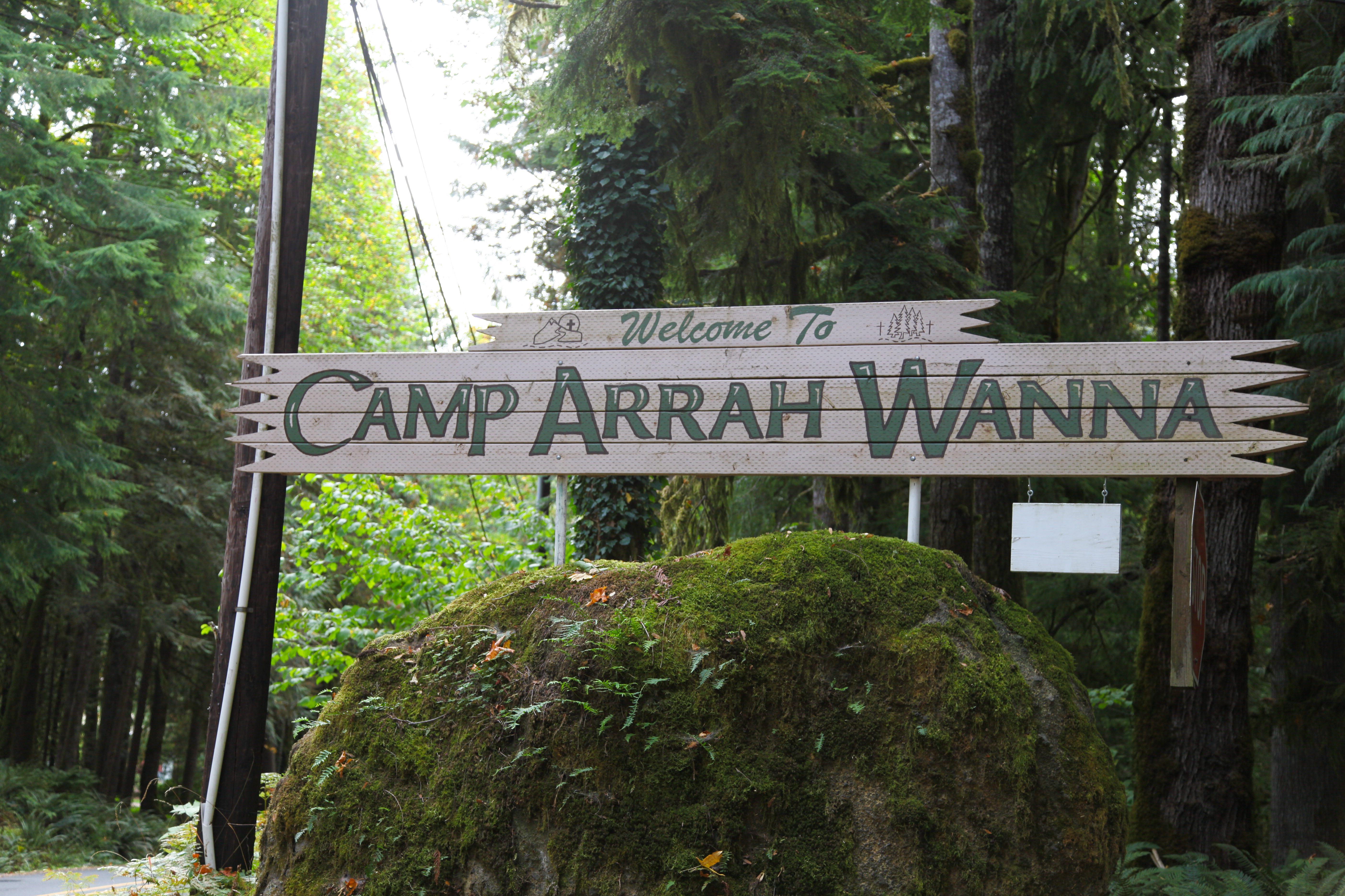 Sign for Outdoor School's Arrah Wanna site near Welches, Ore. 