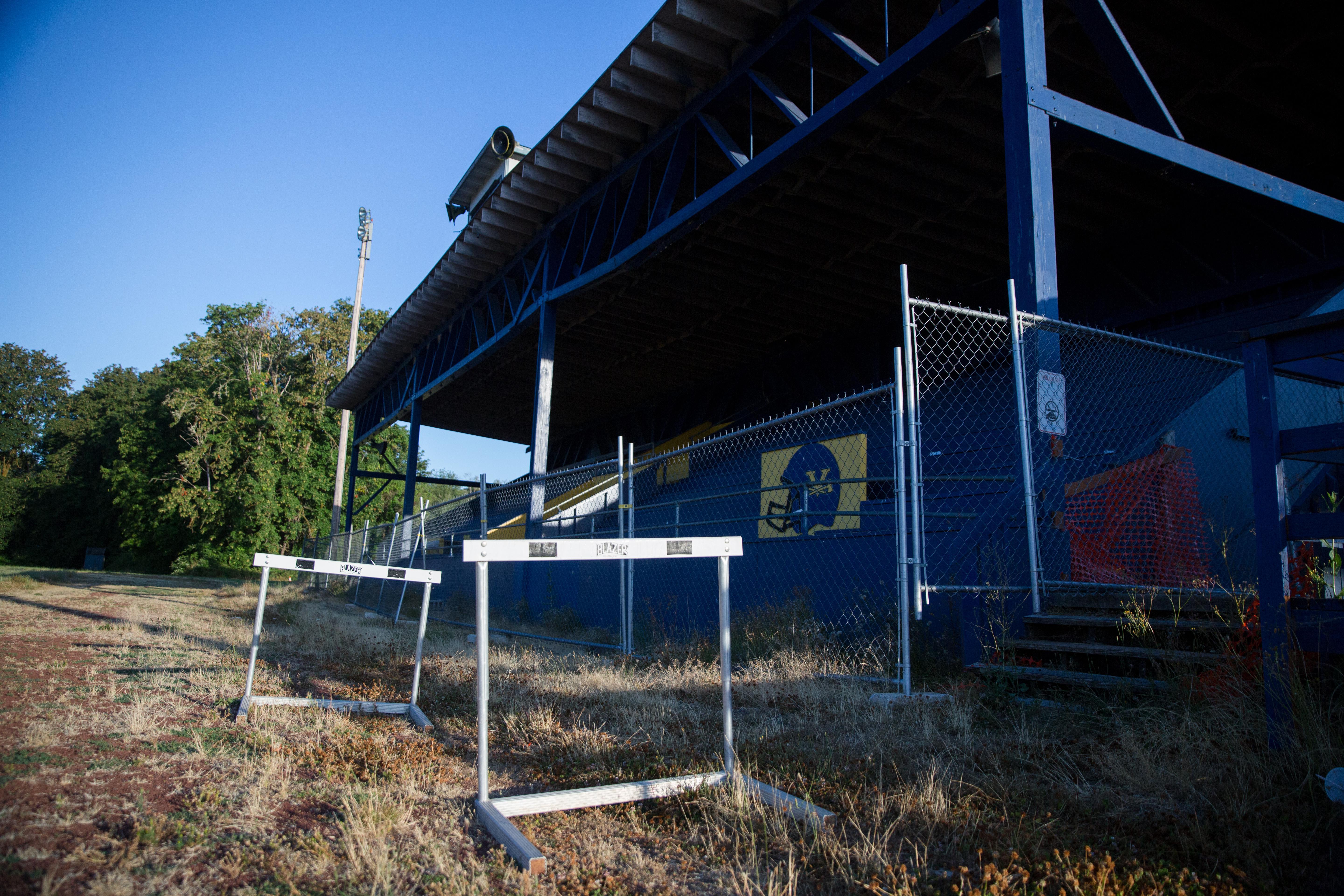 The Greenman Field Grandstand in Vernonia, Oregon, was completed in 1960.