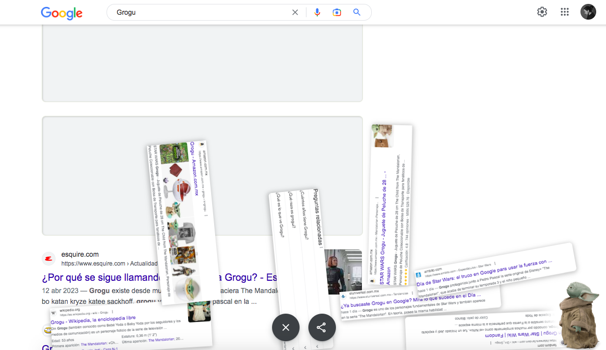 Esto es lo que pasa si buscas 'Grogu' a través de Google – En Cancha