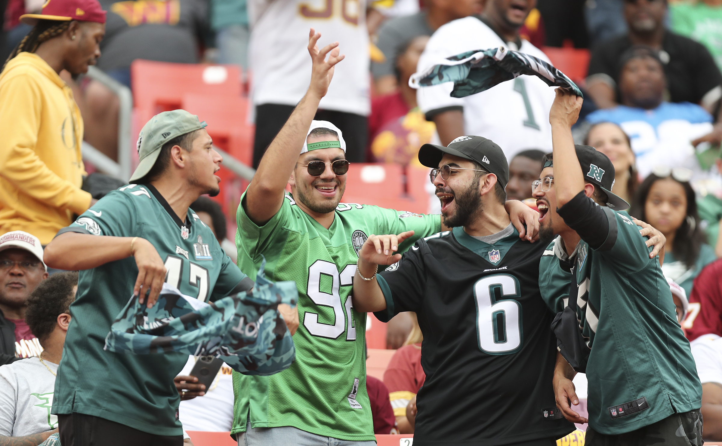 Eagles fans take over Washington's stadium, with many turning 'Wentz'  jerseys into 'Brown