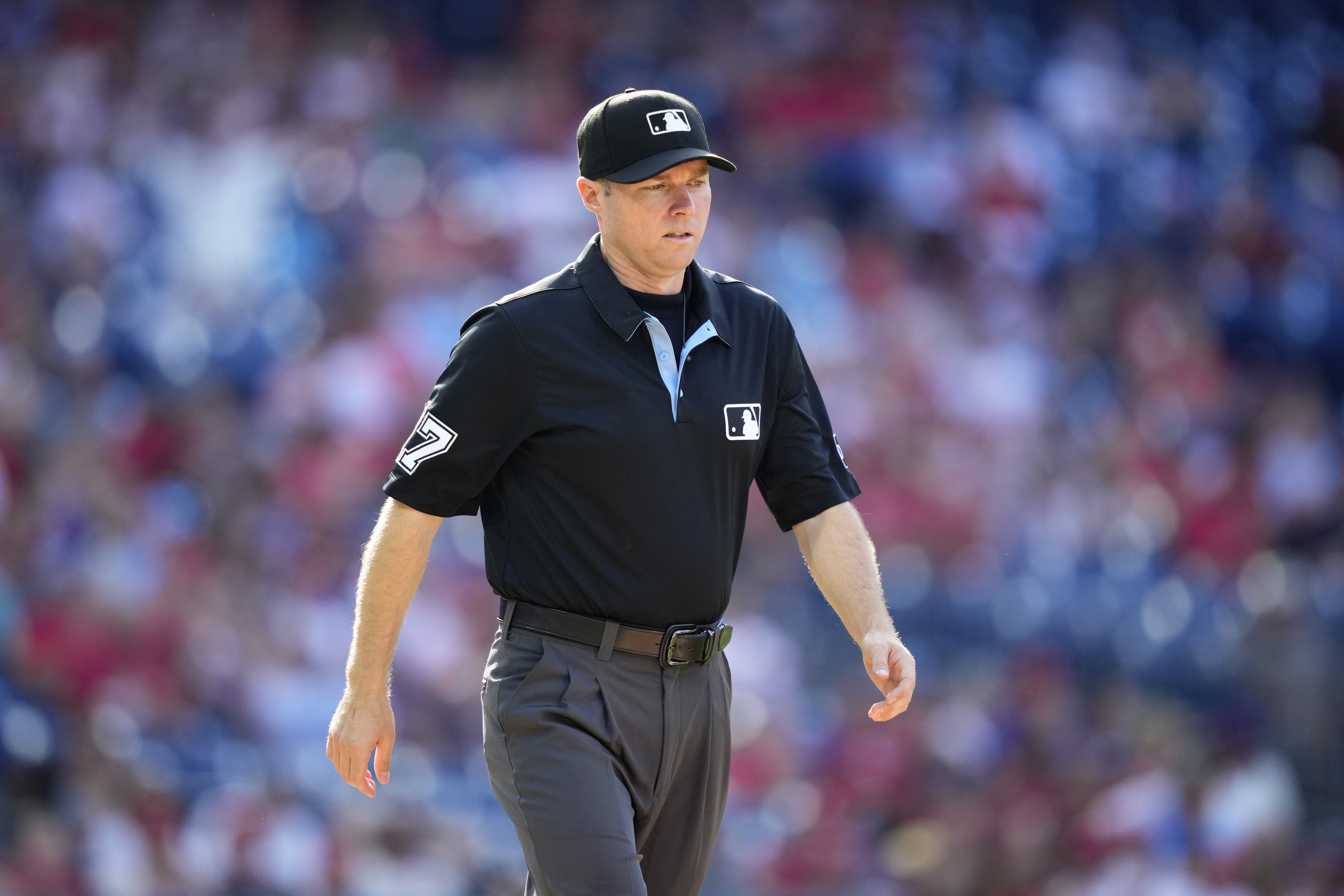 First base umpire Lew Williams has 3 calls overturned in Phillies