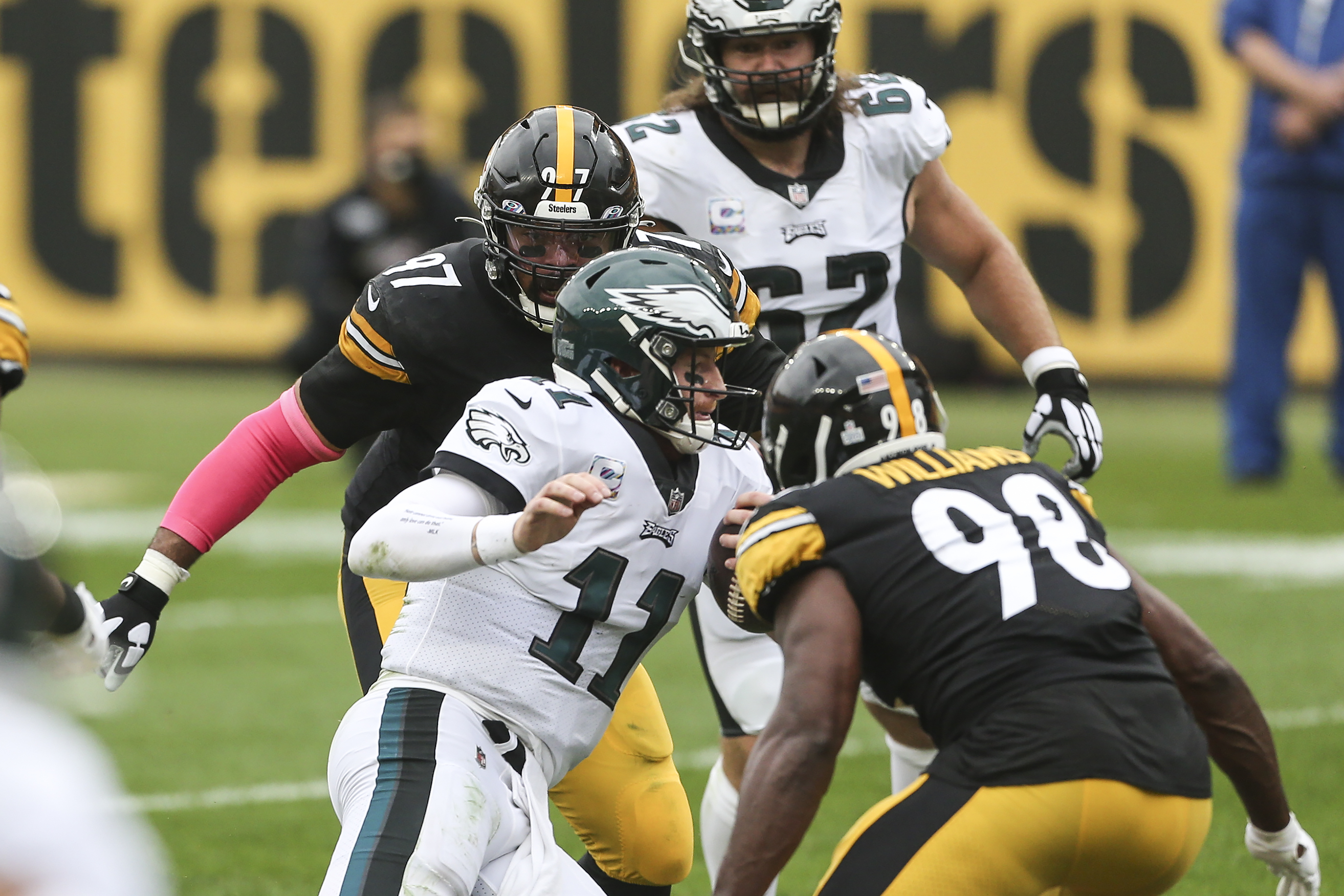 Rookie WR Claypool scores 4 TDs, Steelers top Eagles 38-29 - WHYY