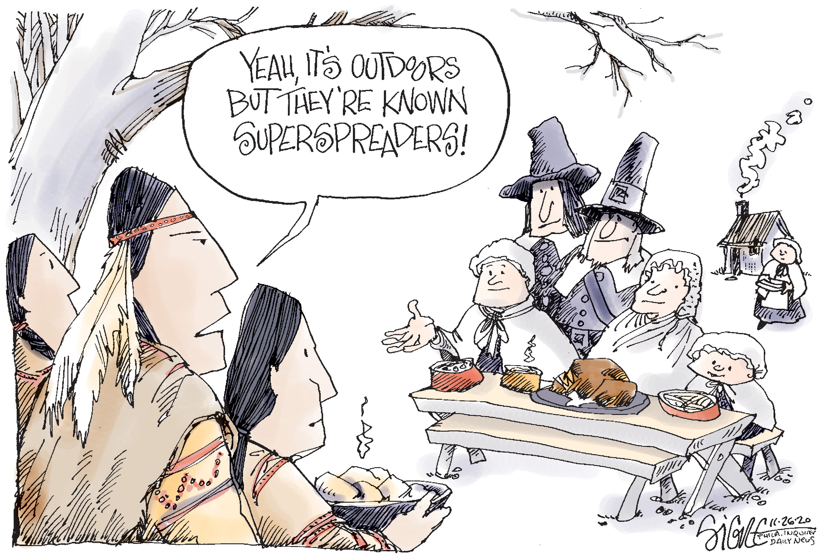 Political Cartoon: Early Thanksgiving superspreaders