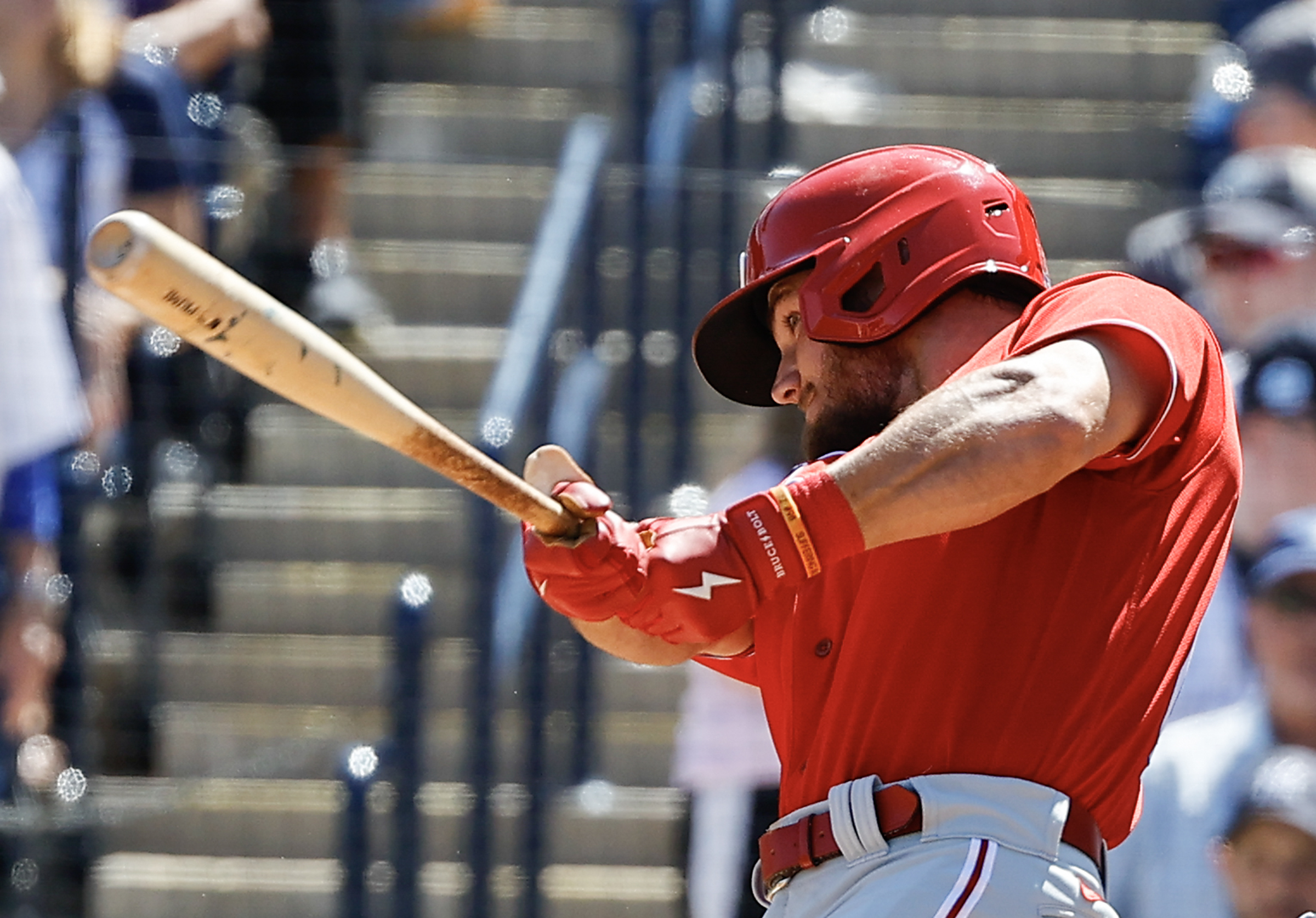 Philadelphia Phillies Weston Wilson (77) bats during a spring