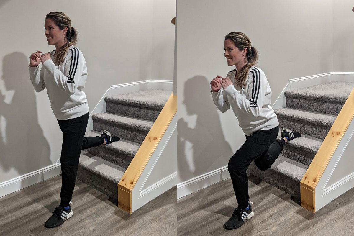 Using home discount stairs for exercise