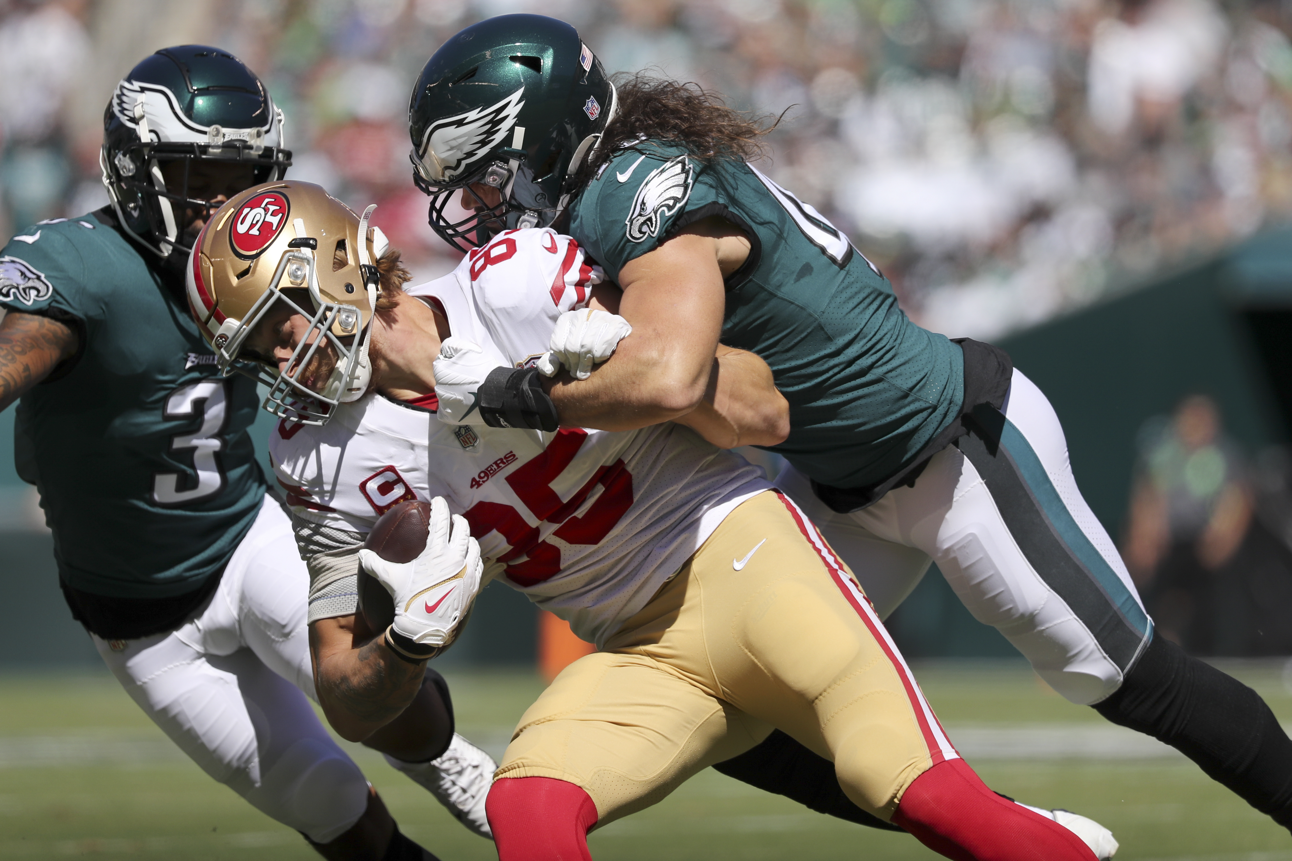 49ers and Eagles throw punches as tensions boil over in Niners loss 