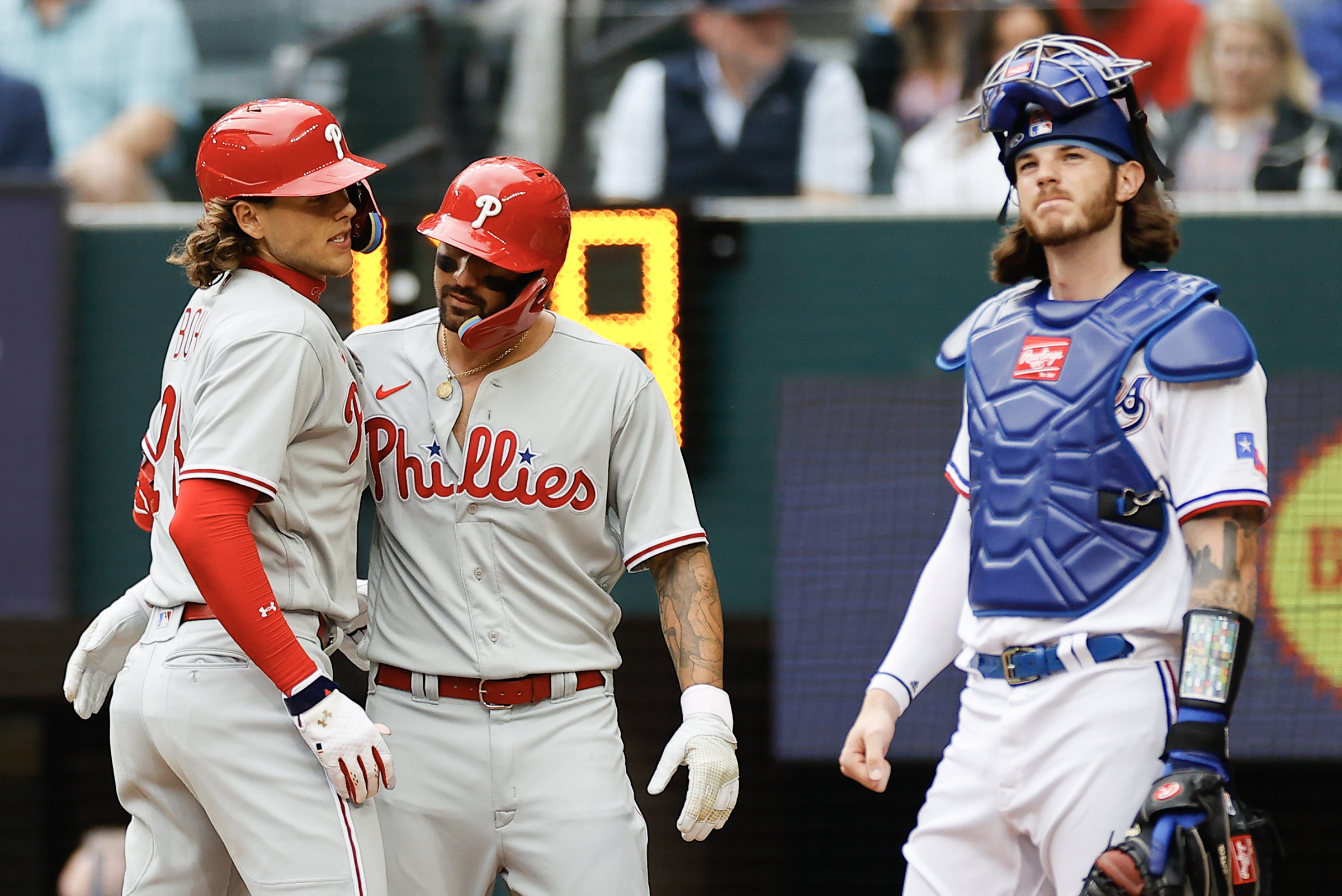 GRAND. Stott. 🤯 Aaron. Nola. 😤 @Phillies to the next round of