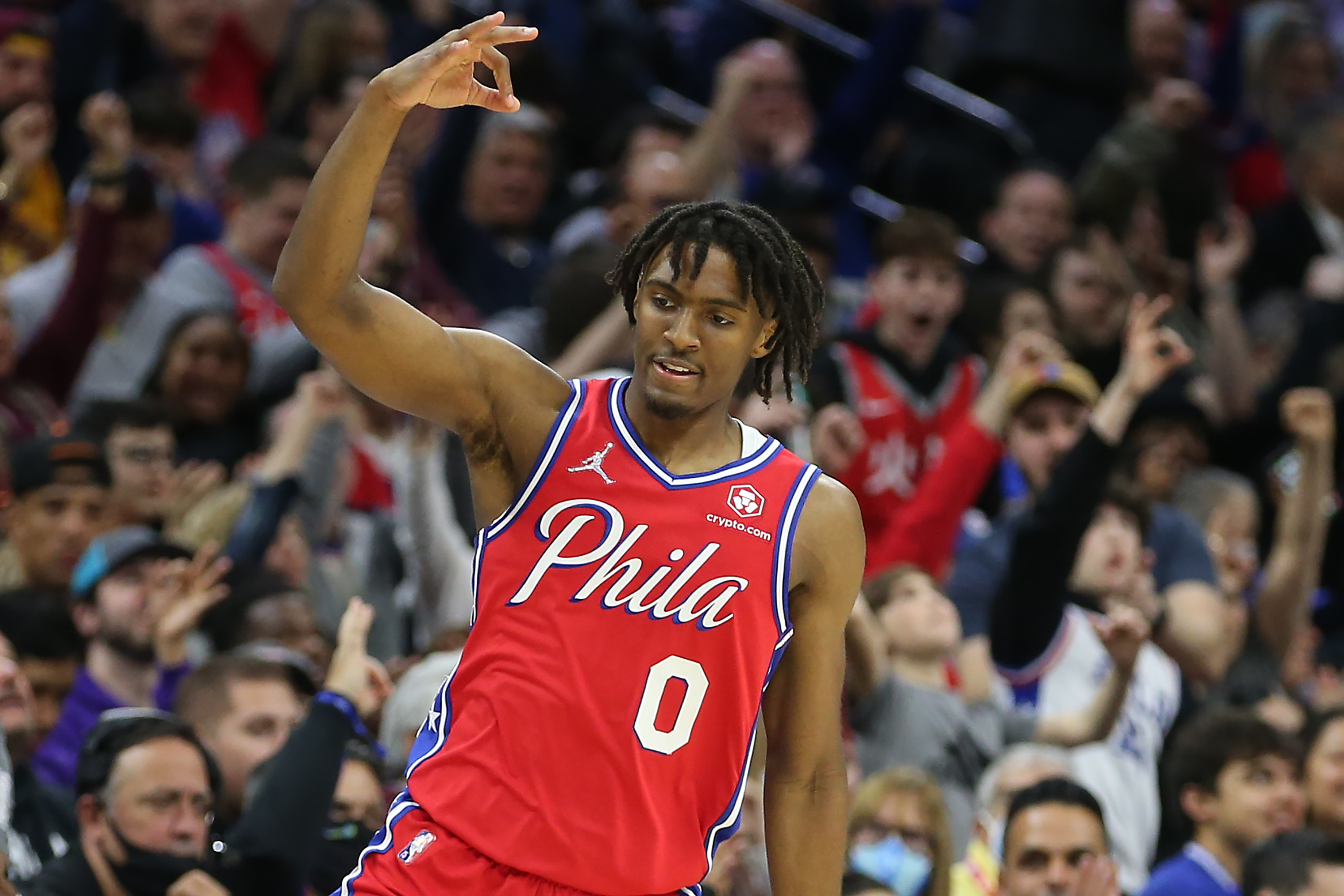 Philadelphia, United States. 14th Mar, 2022. DeAndre Jordan (76ers  9)
celebrating during the National Basketball Association game between  the Philadelphia 76ers and Denver Nuggets at Wells Fargo Center in  Philadelphia, PA (NO COMMERCIAL