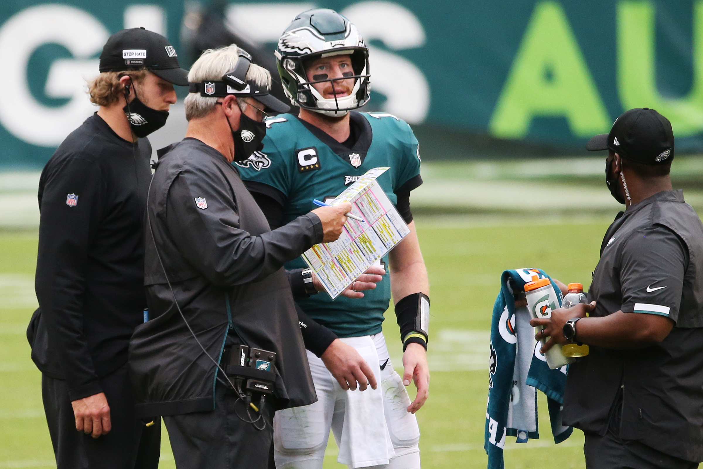 Doug Pederson smiled all the way through his bath in Eagles-green Gatorade  