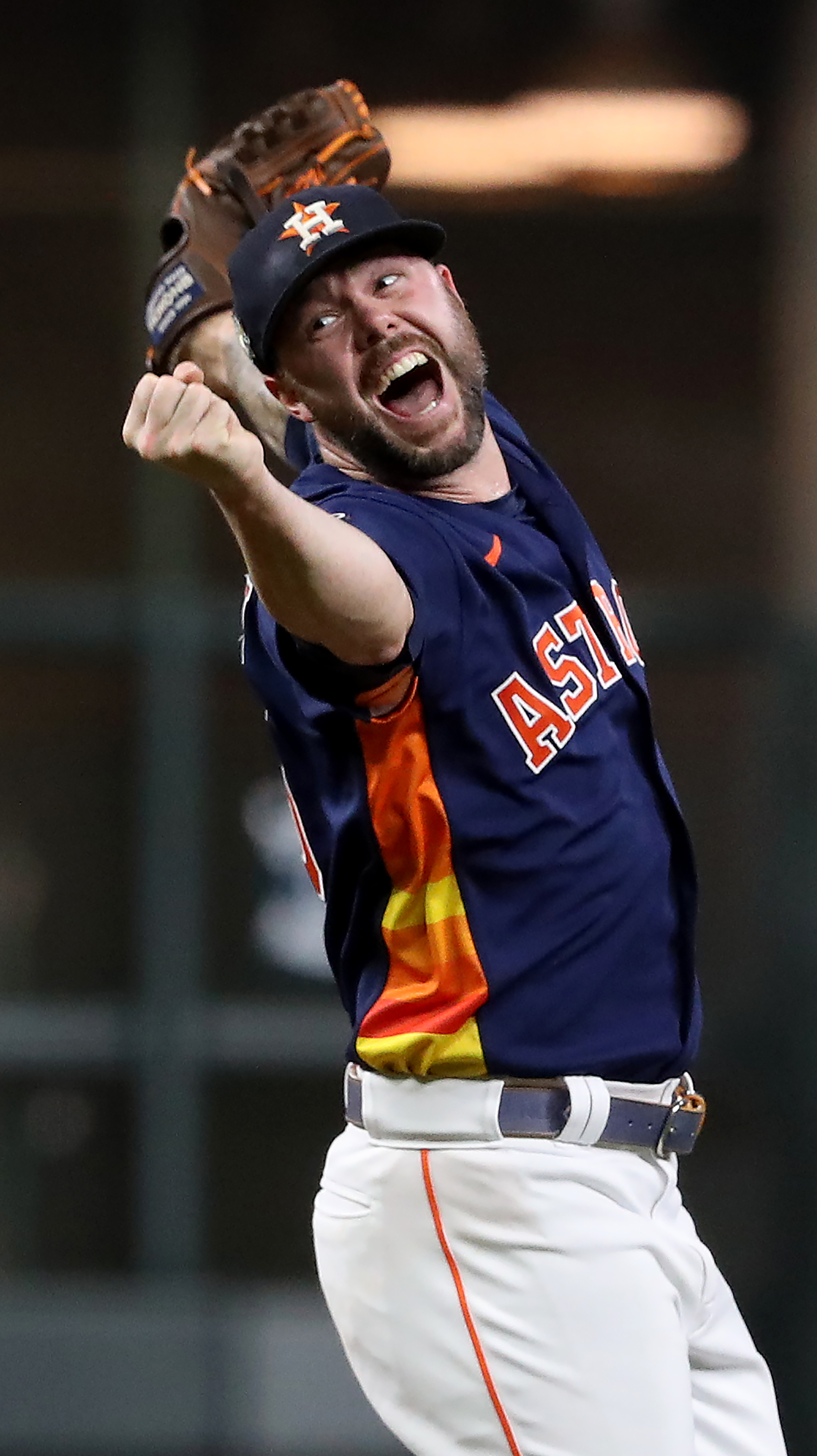 Houston, TX, USA. 18th June, 2018. A member of the Astros Shooting Stars  performs during a Major League Baseball game between the Houston Astros and  the Tampa Bay Rays at Minute Maid