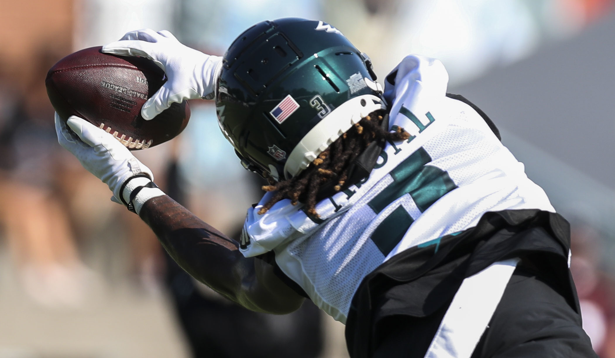 Philadelphia Eagles' Zach Pascal in action during an NFL football game,  Monday, Nov. 14, 2022, in Philadelphia. (AP Photo/Matt Rourke Stock Photo -  Alamy