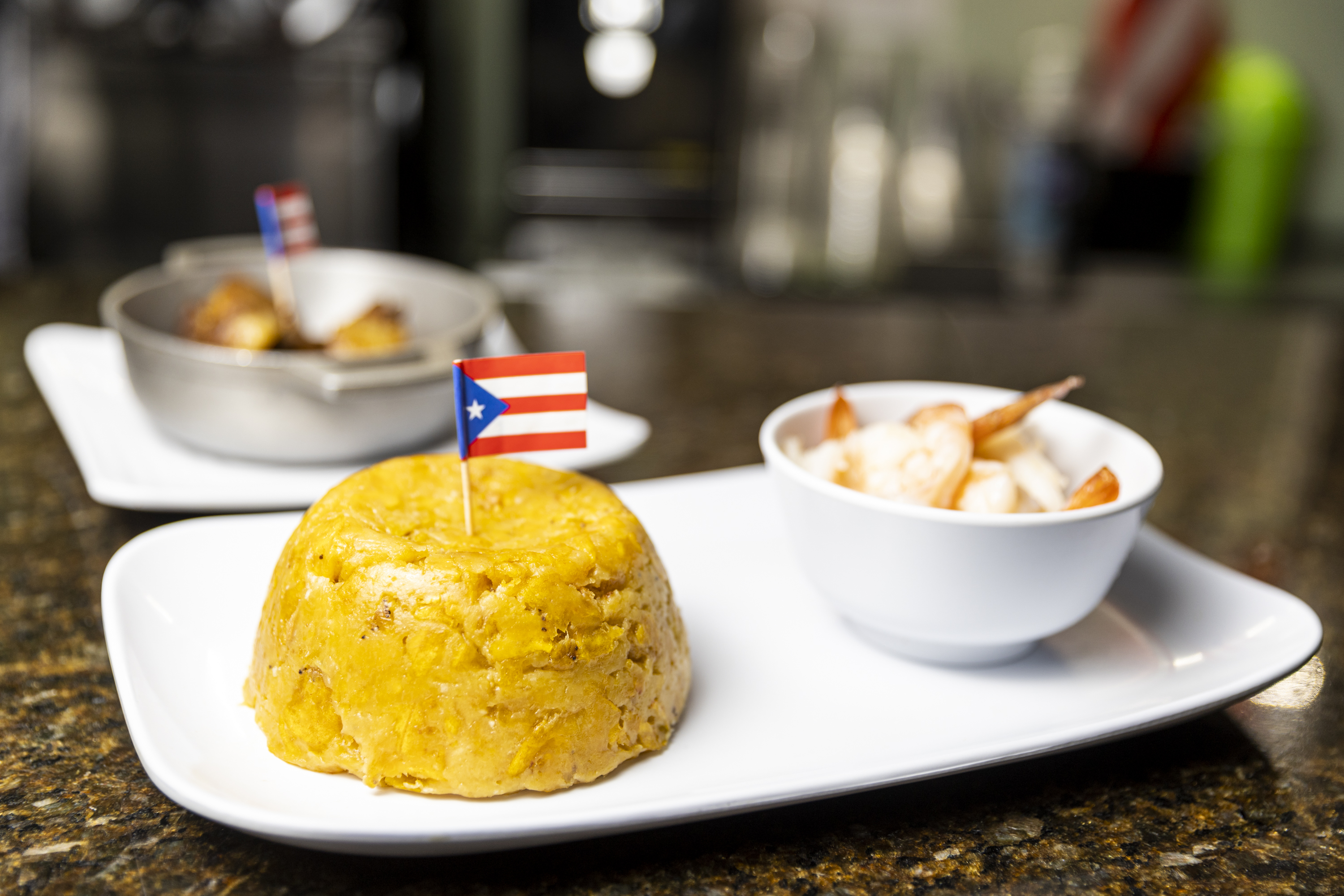 The Mofongo with a side of garlic shrimp and carne frita, at El Cantinflas, in Philadelphia, Pa., on Wednesday, May 24, 2023. 