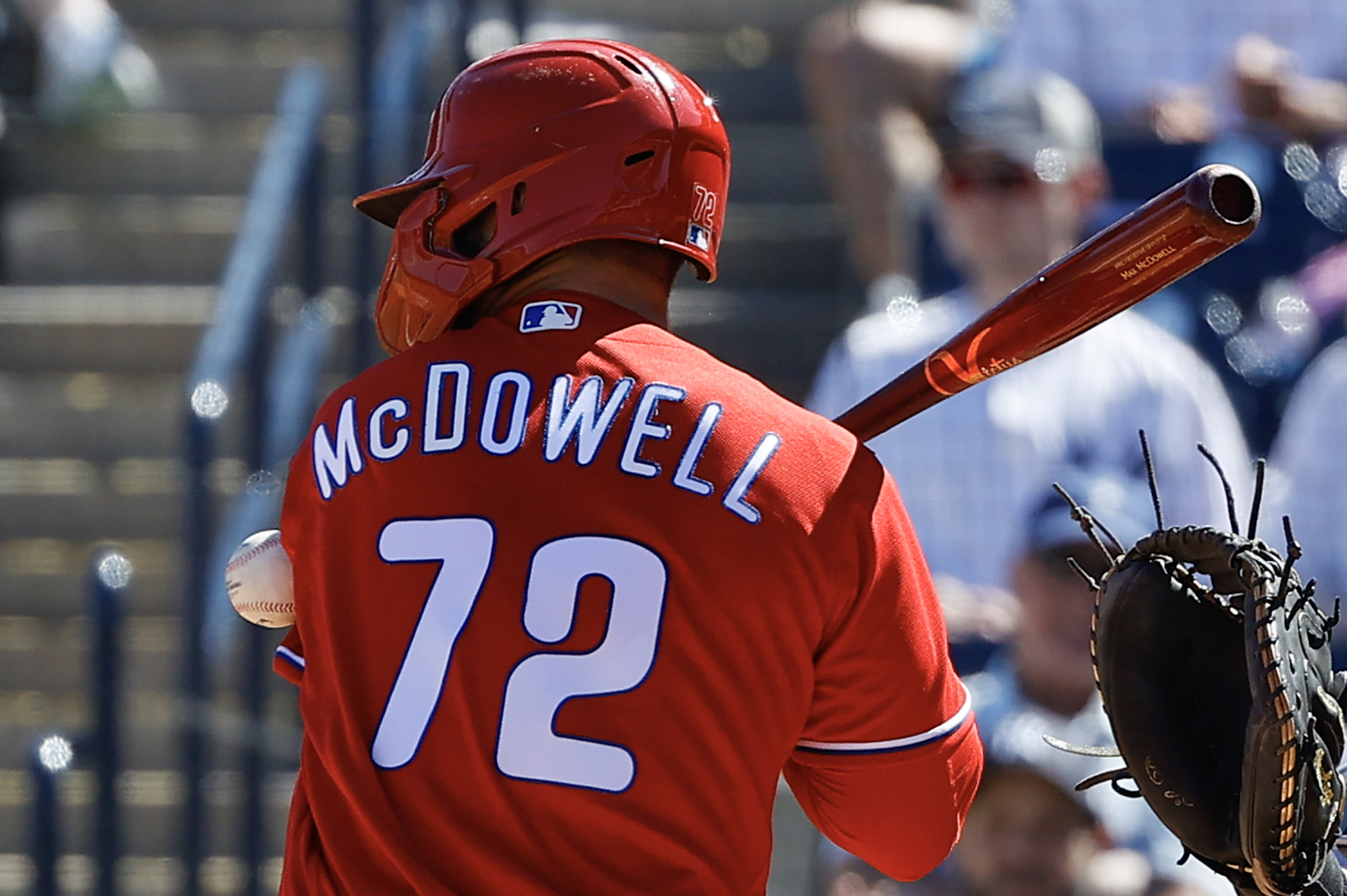 Philadelphia Phillies Weston Wilson (77) bats during a spring