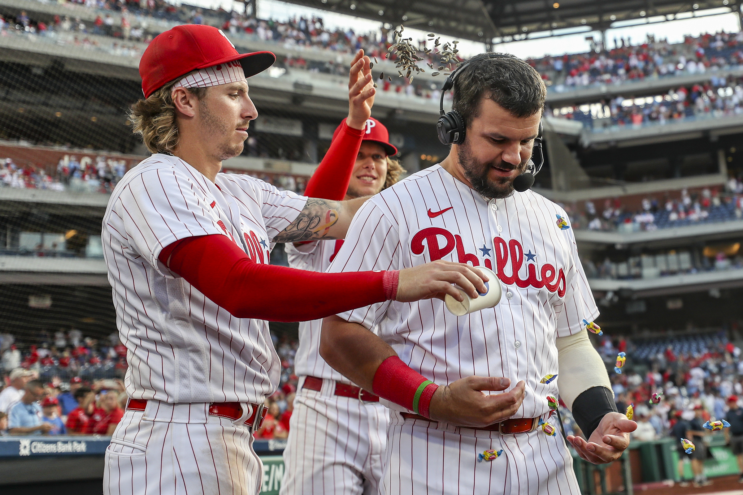 Bryce Harper pulled up to the Phillies game in a Jason Kelce kelly