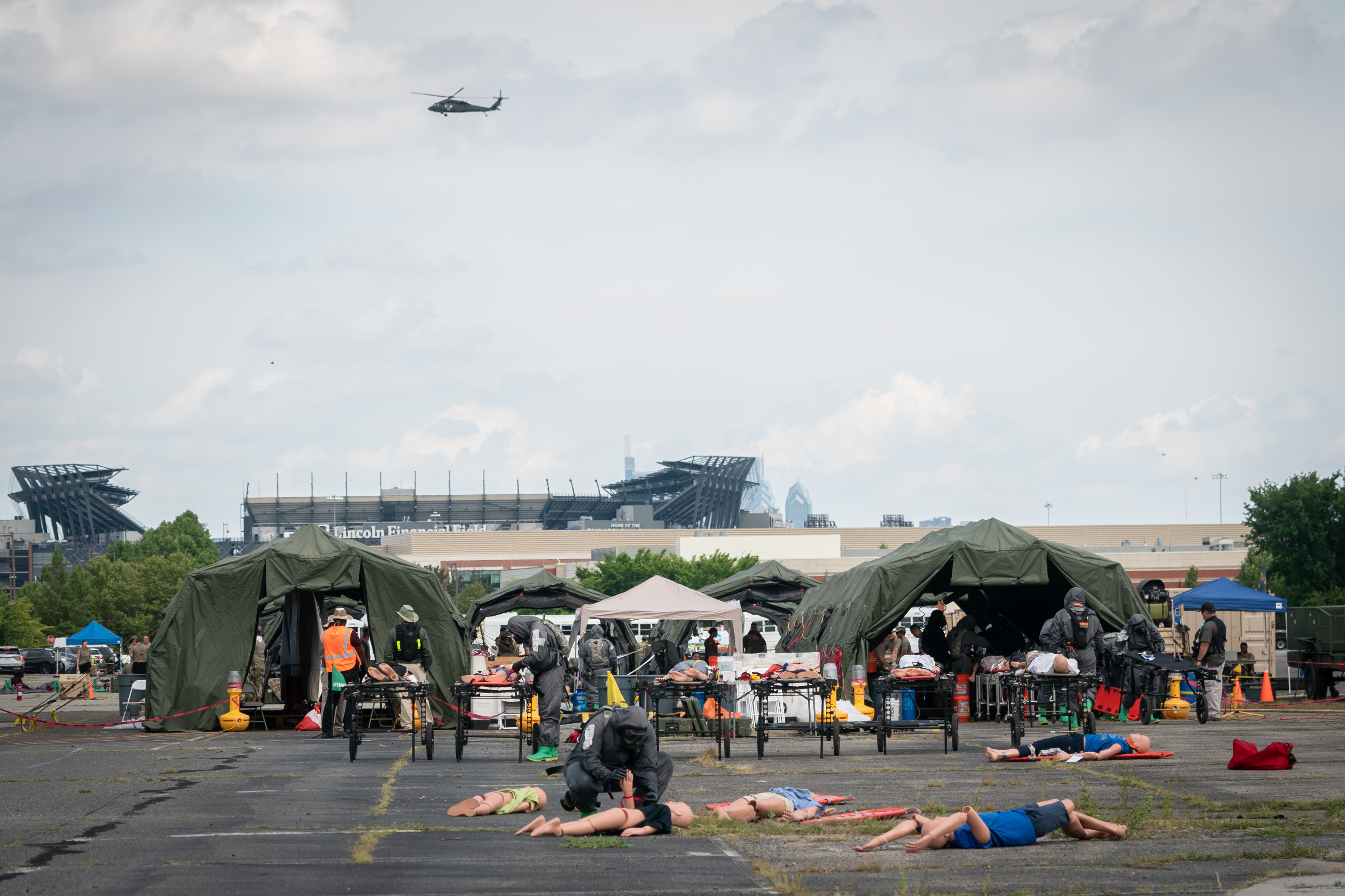 Philly military training exercise gathered first responders, Black Hawk  helicopters, and actors playing injured civilians