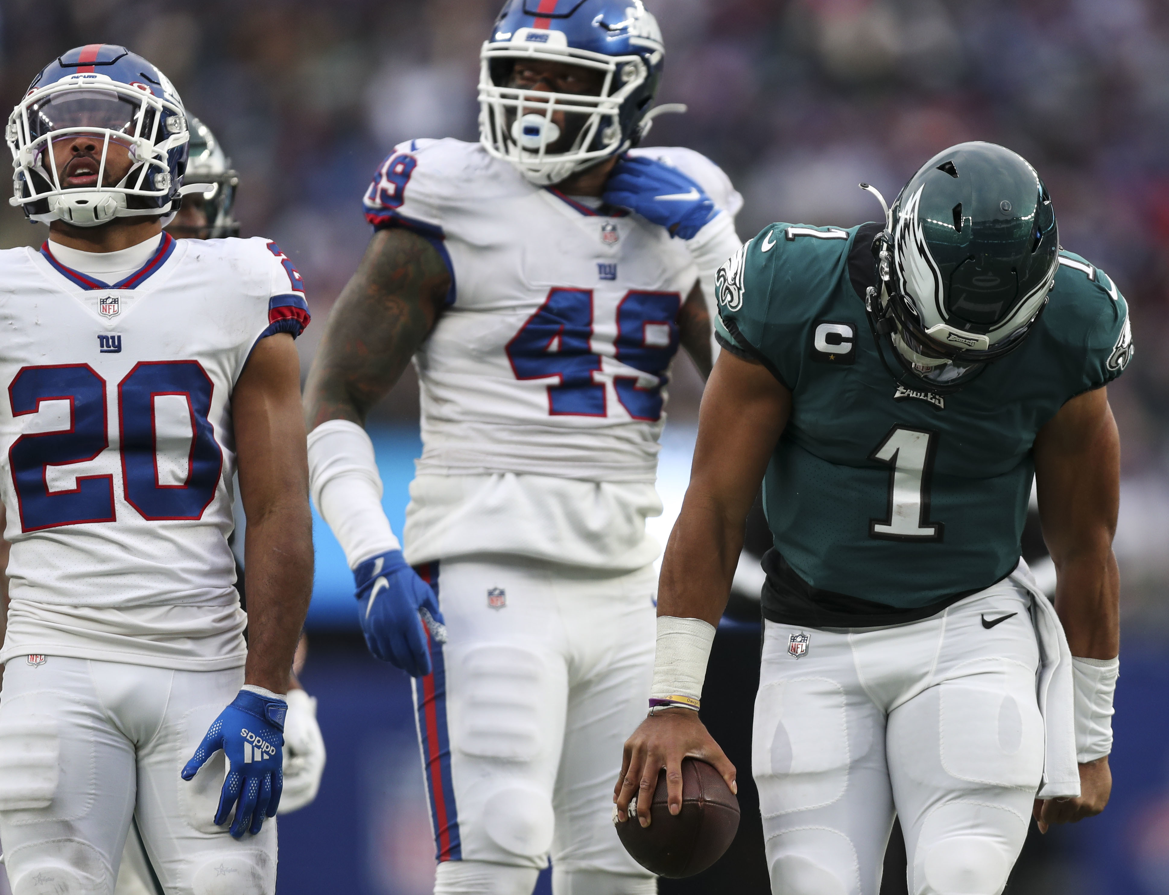 Jalen Hurts makes a statement early as Eagles soar past Giants and into NFC Championship  game - The Boston Globe