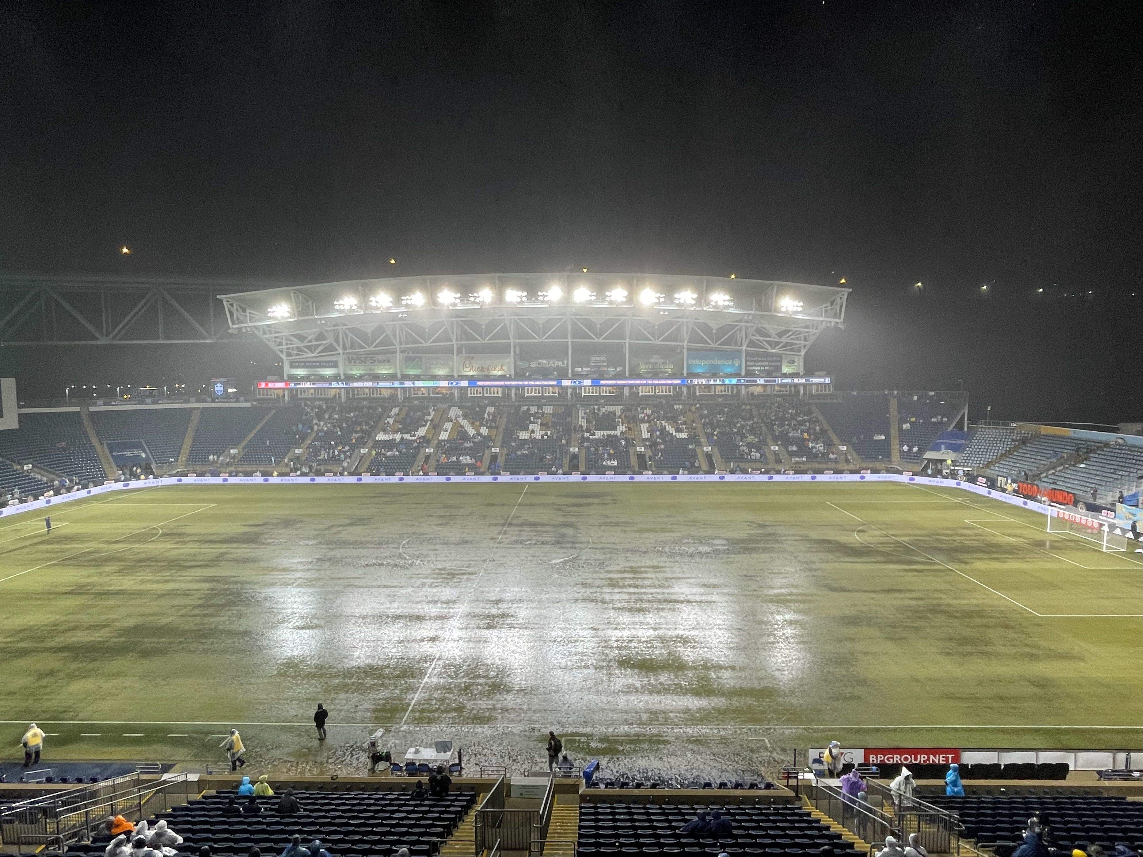Philadelphia Union-Seattle Sounders MLS game postponed by rain at 