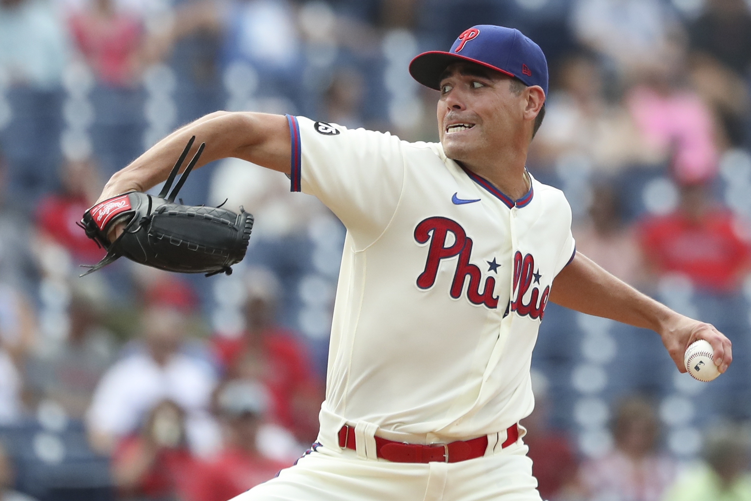 Matt Moore of the Philadelphia Phillies throws a pitch against the