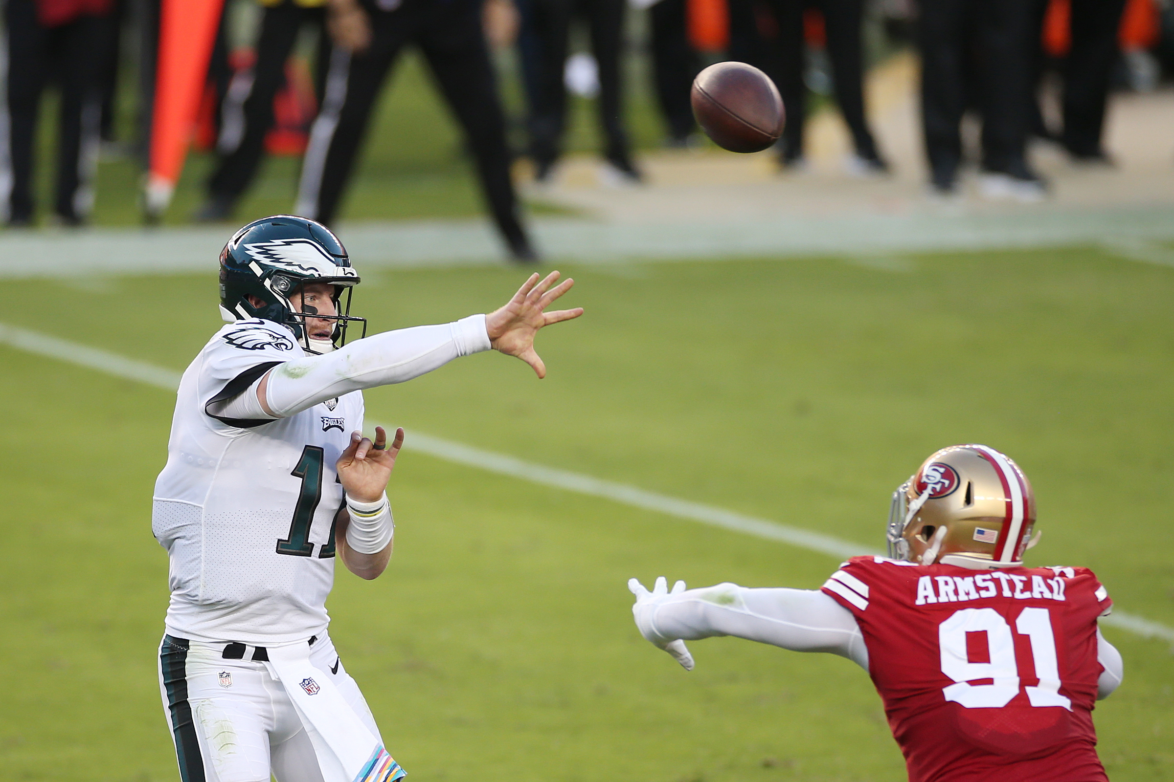 Carson Wentz plays within himself, and Philadelphia Eagles beat San  Francisco 49ers