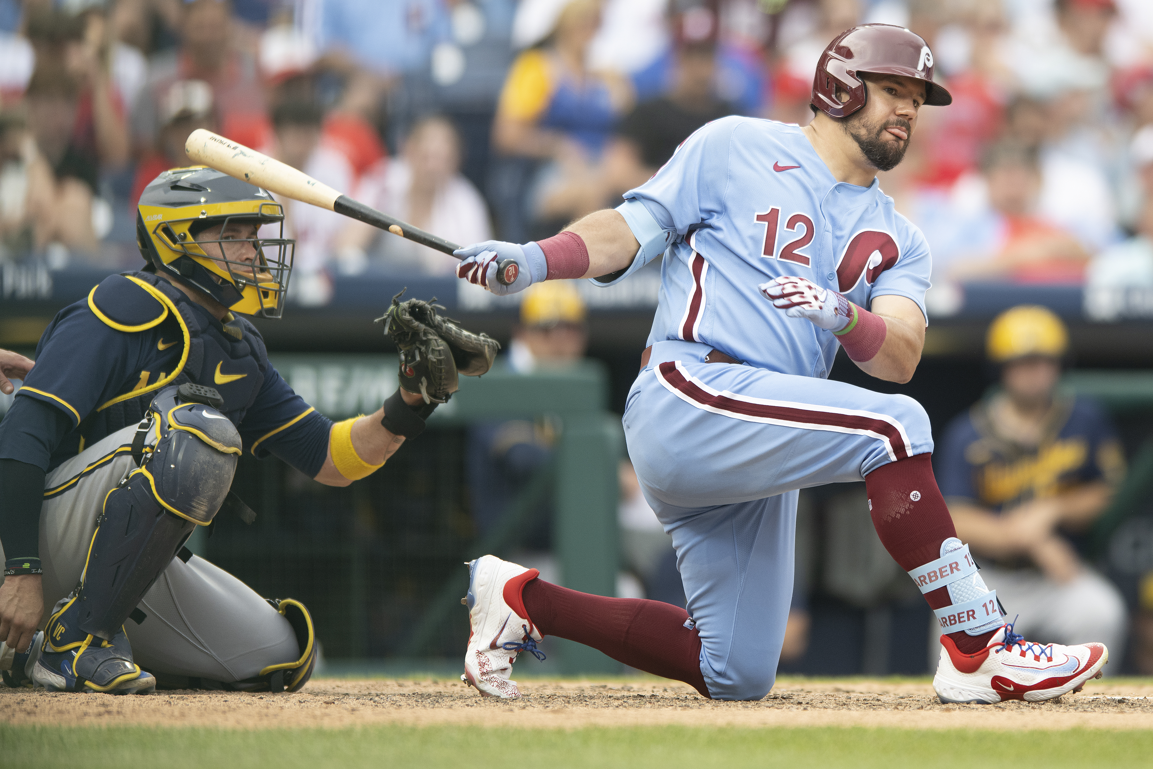 Phillies manage only two hits, strike out 13 times in 4-0 loss to the  Milwaukee Brewers