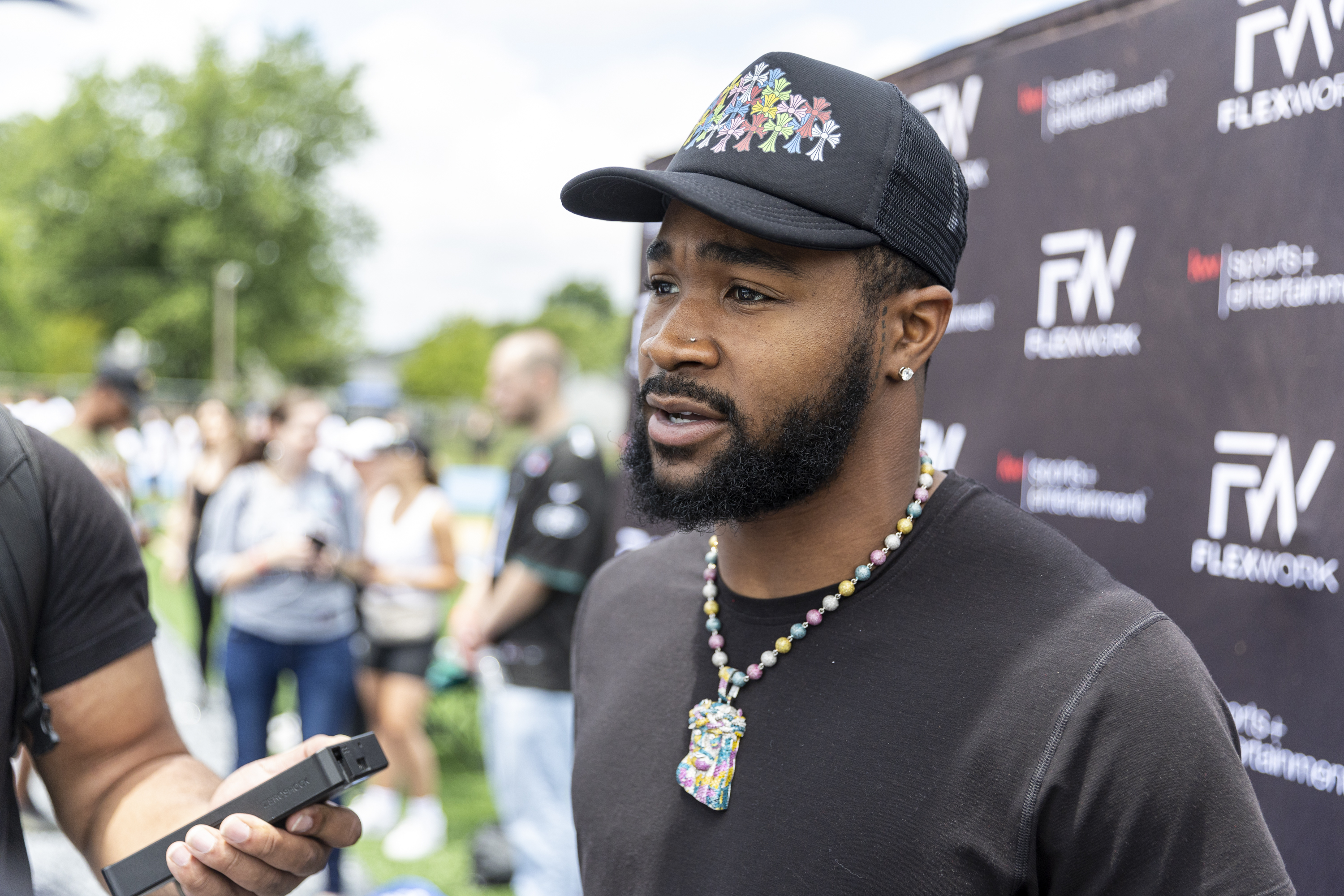 Miles Sanders youth football camp in Harrisburg 