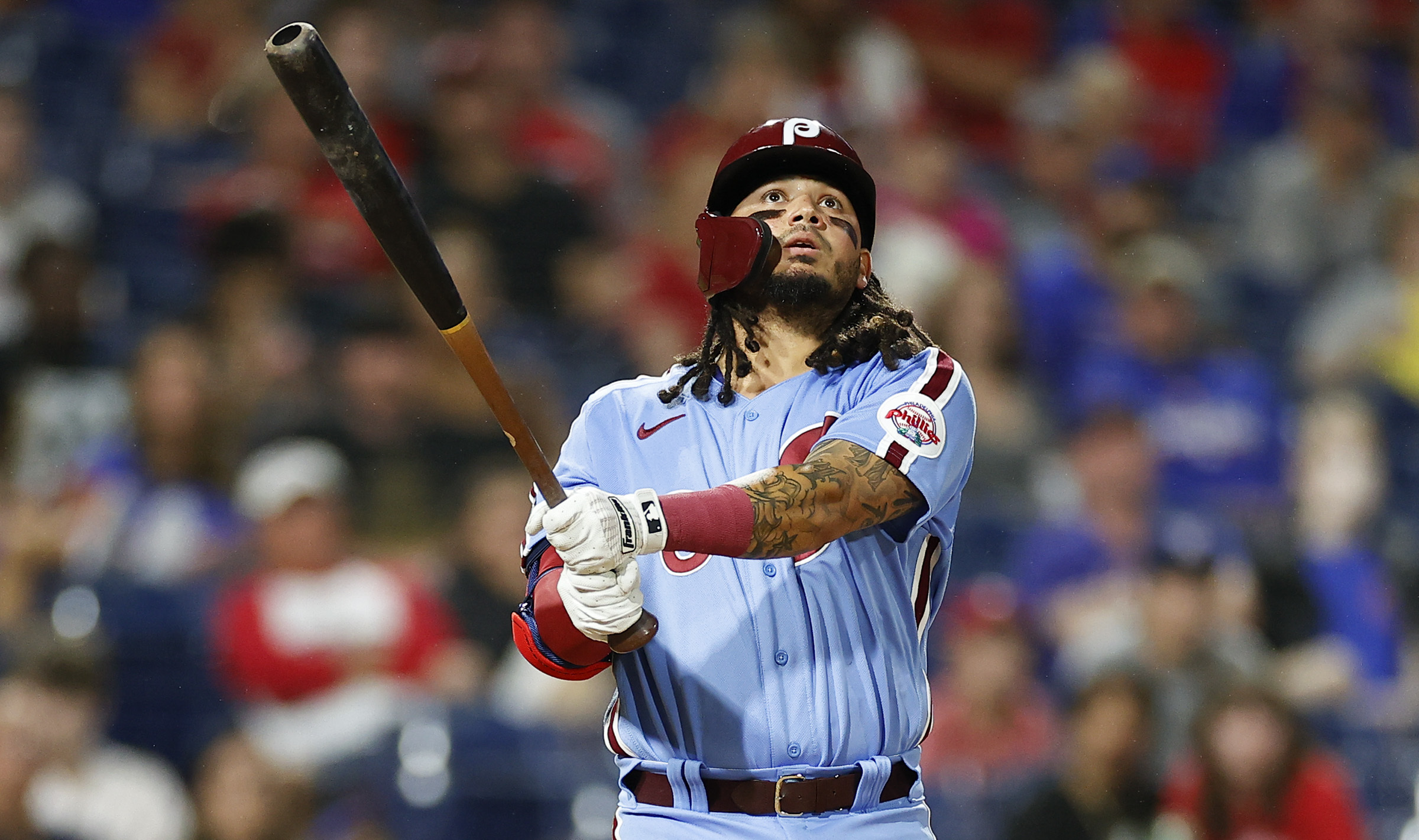 Philadelphia Phillies' Freddy Galvis in action during a baseball game  against the Washington Nationals, Thursday, Sept. 2, 2021, in Washington.  The Phillies won 7-6. (AP Photo/Nick Wass Stock Photo - Alamy