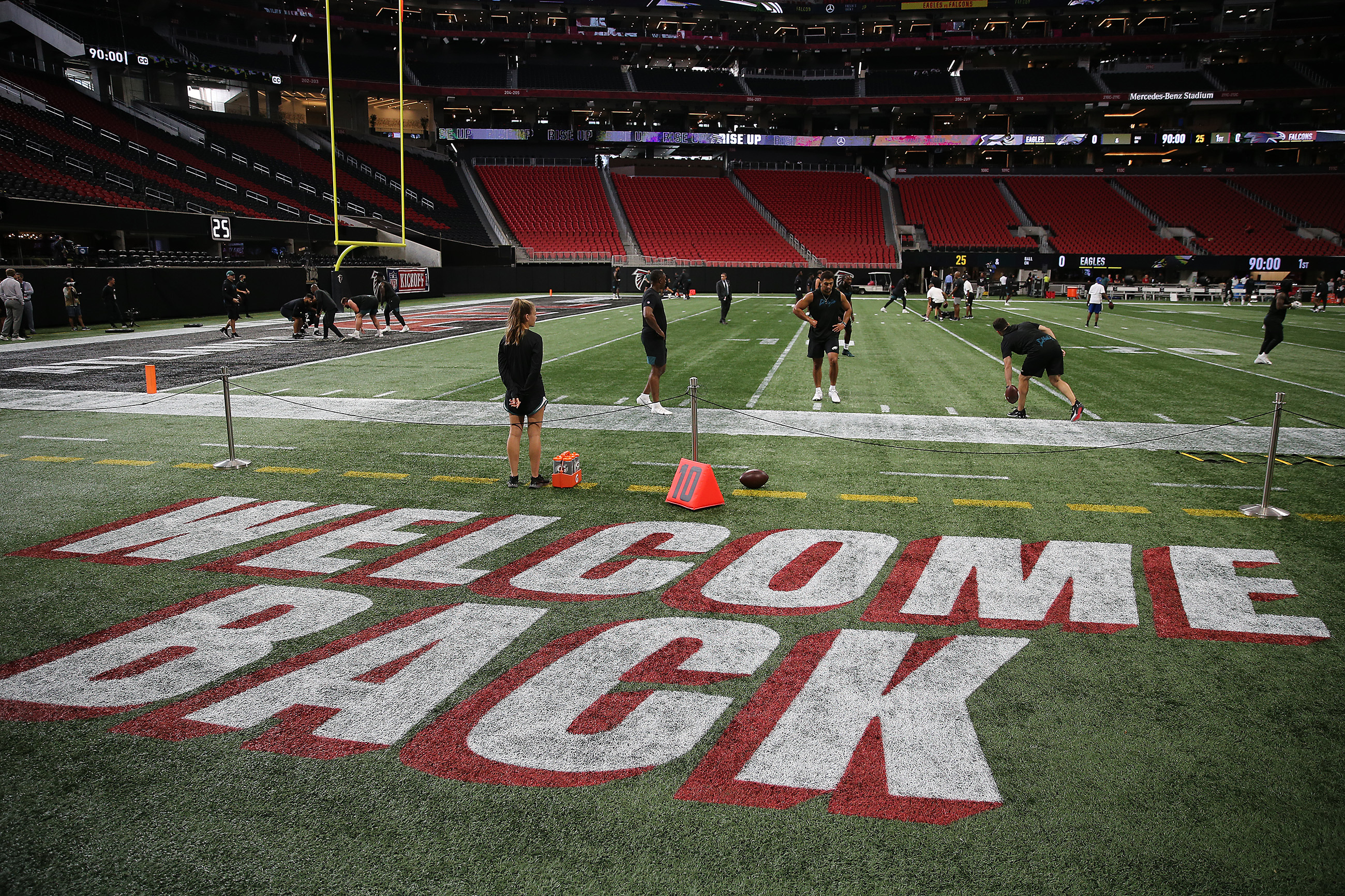 NFL 2021: Jordan Mailata winning over Philadelphia Eagles fans before  Atlanta Falcons season-opener at Mercedes Benz Stadium