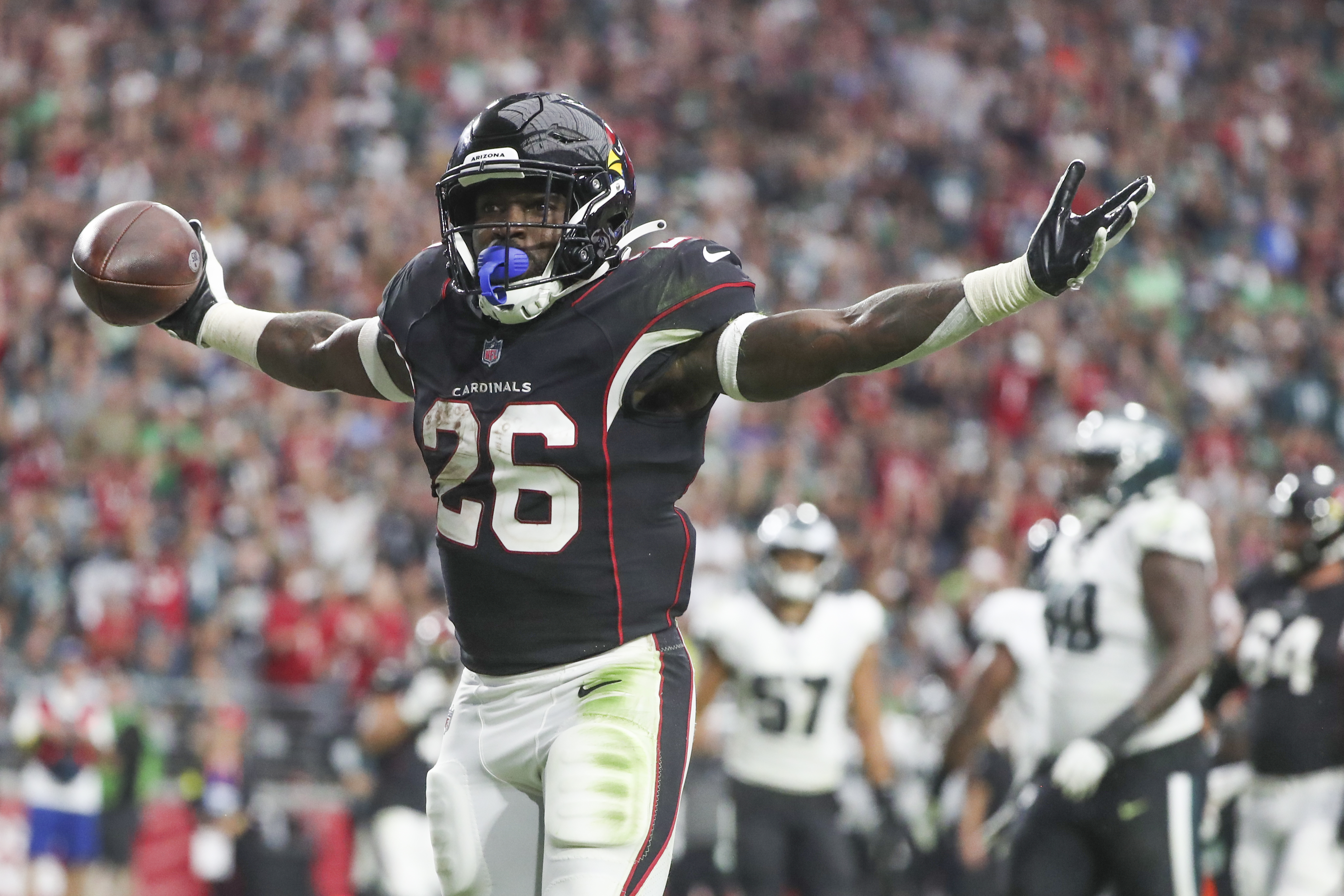 Philadelphia Eagles wide receiver Britain Covey (18) during the first half  of an NFL football game against the Arizona Cardinals, Sunday, Oct. 9,  2022, in Glendale, Ariz. (AP Photo/Rick Scuteri Stock Photo - Alamy