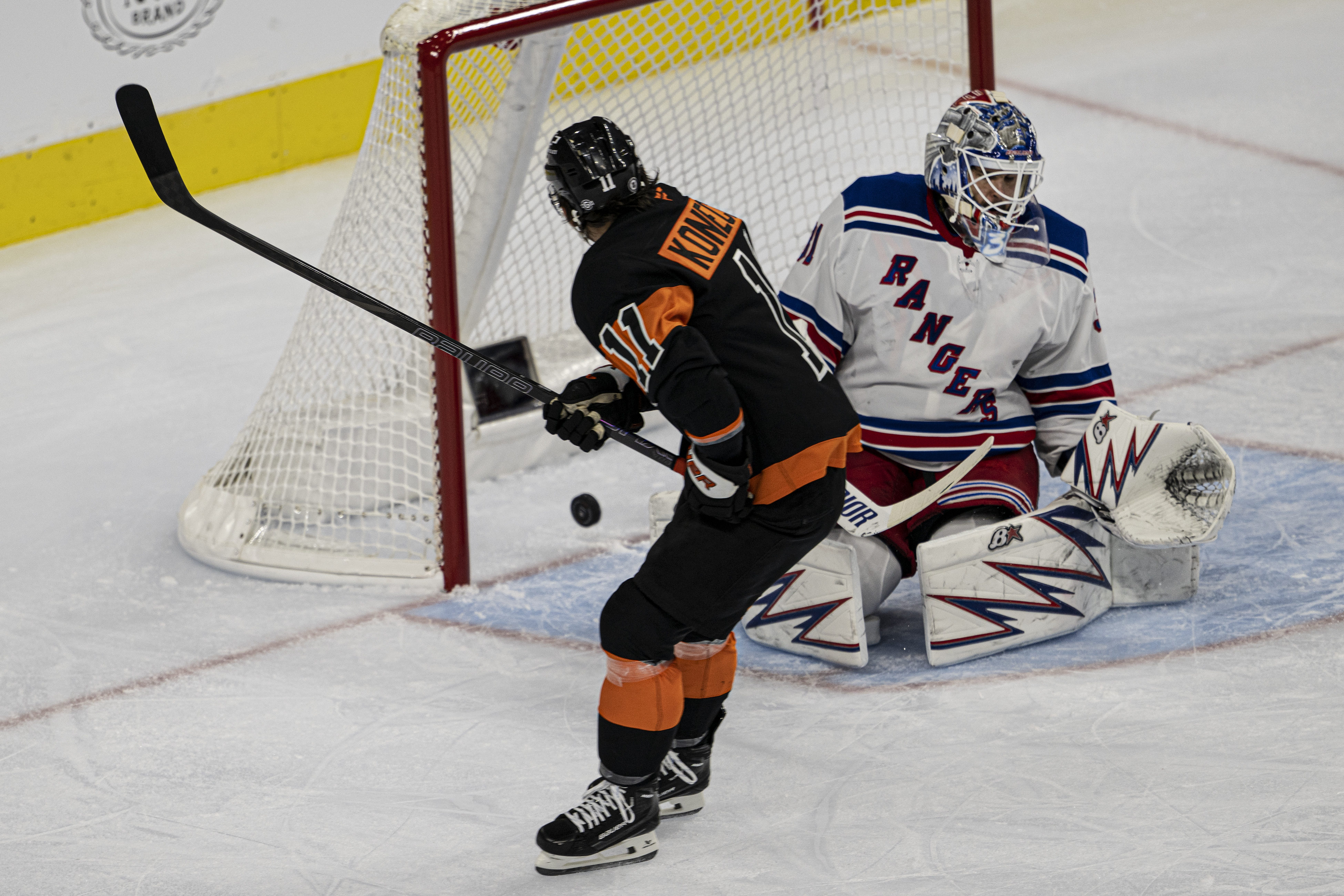 The Rival Rangers Flyers top division rival Rangers behind Travis Konecny’s two goal game