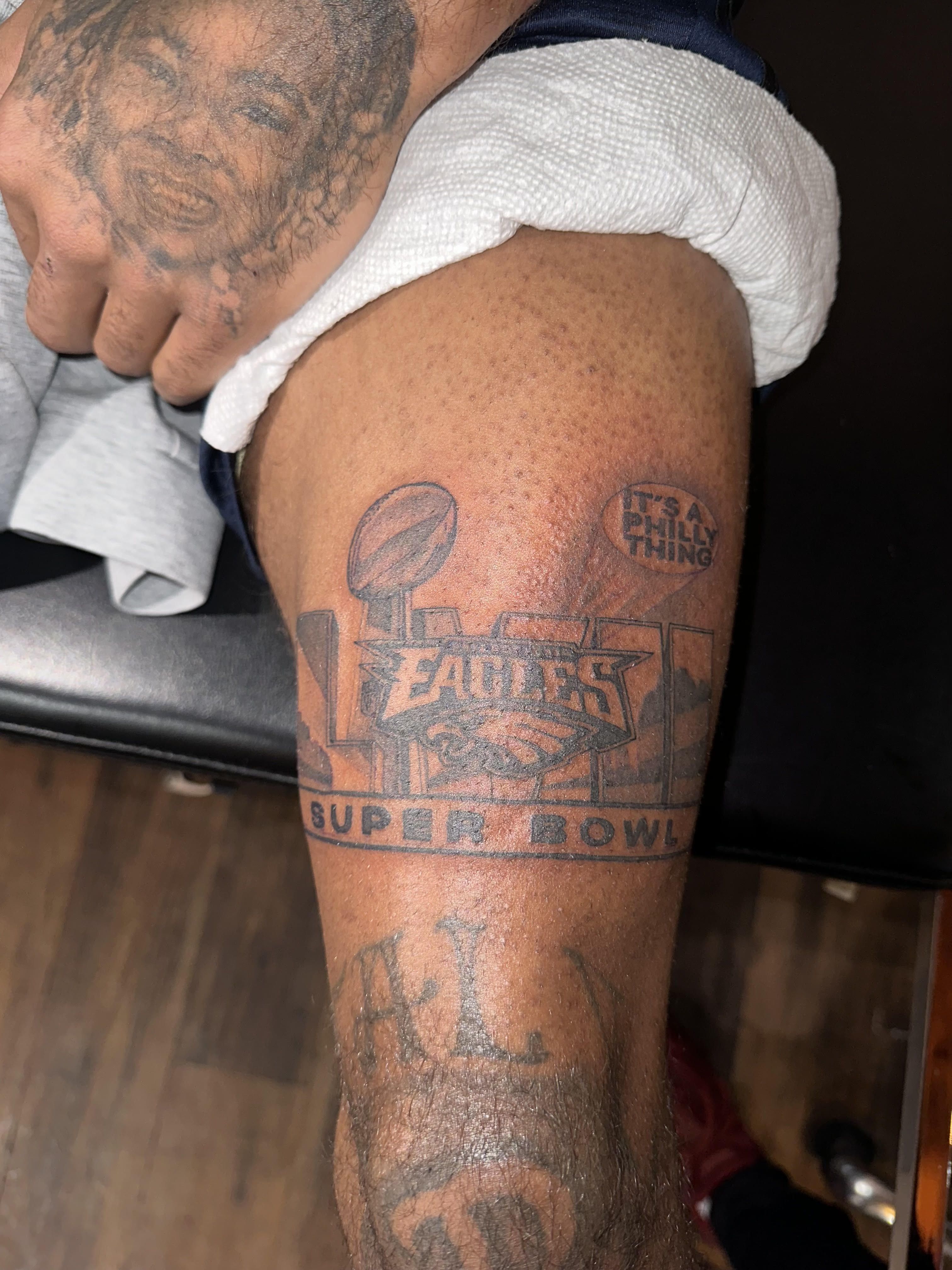 He got an Eagles Super Bowl LVII tattoo, then added a crying Michael Jordan when they lost
