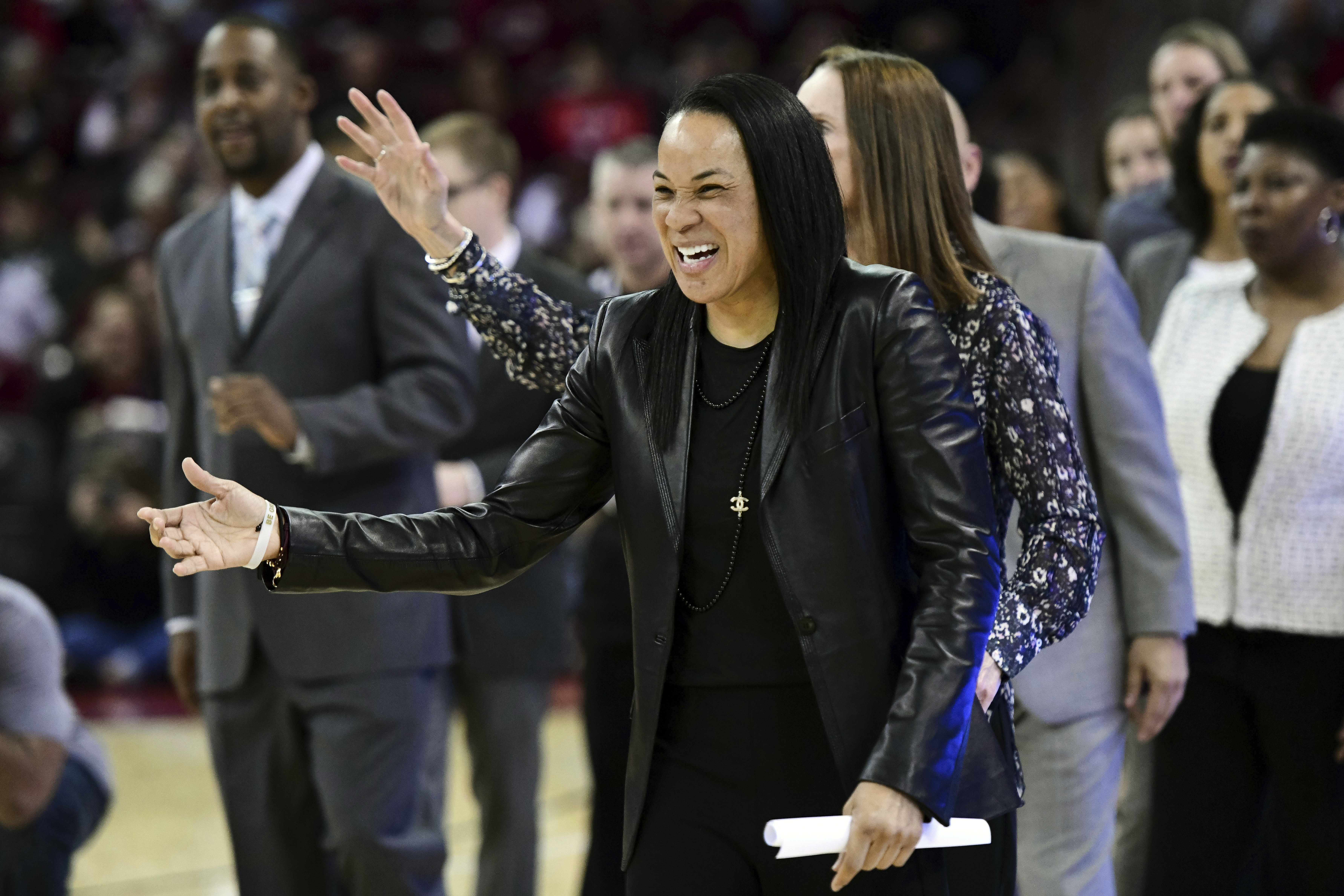 Dawn Staley Brown Bomber Jacket