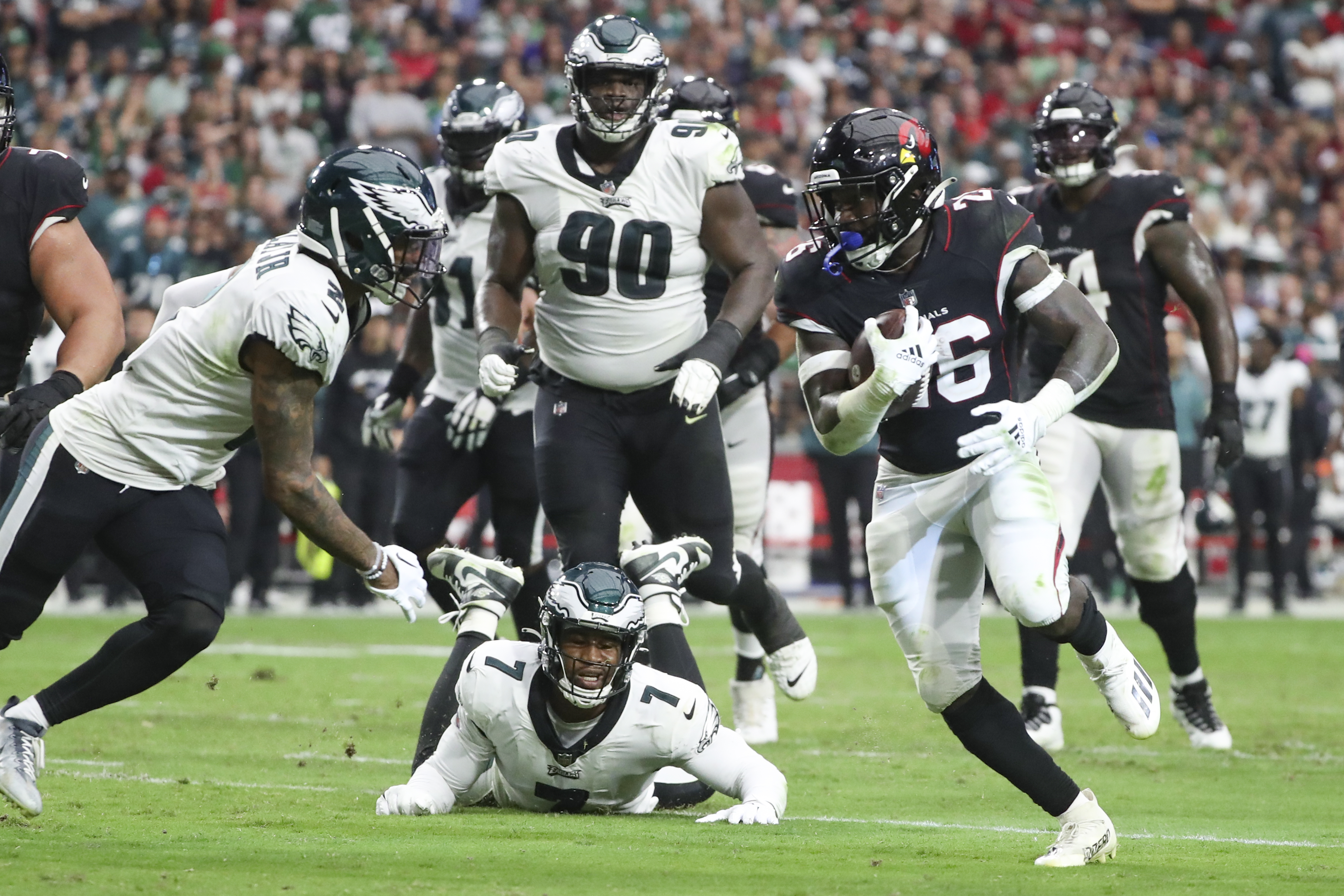 Philadelphia Eagles players kneel during the national anthem prior to an  NFL football game against the Arizona Cardinals, Sunday, Dec. 20, 2020, in  Glendale, Ariz. (AP Photo/Ross D. Franklin Stock Photo - Alamy