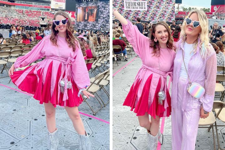 The Swiftie who wore a 13-pound dress made of friendship bracelets to  Taylor Swift's LA Eras Tour show shut down speculation the noise would  bother other fans