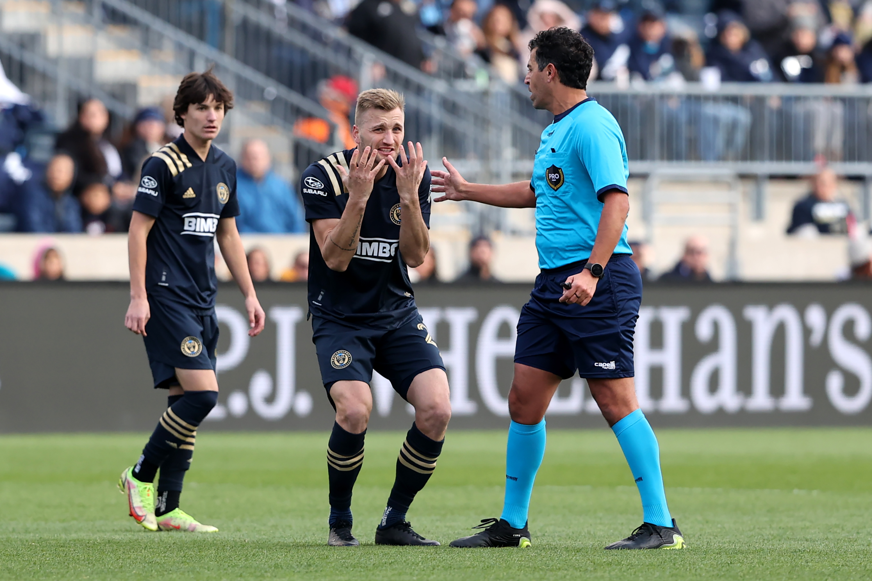 Philadelphia Union defender Jakob Glesnes celebrates his game-winning  overtime playoff goal against the New York Red Bull Stock Photo - Alamy