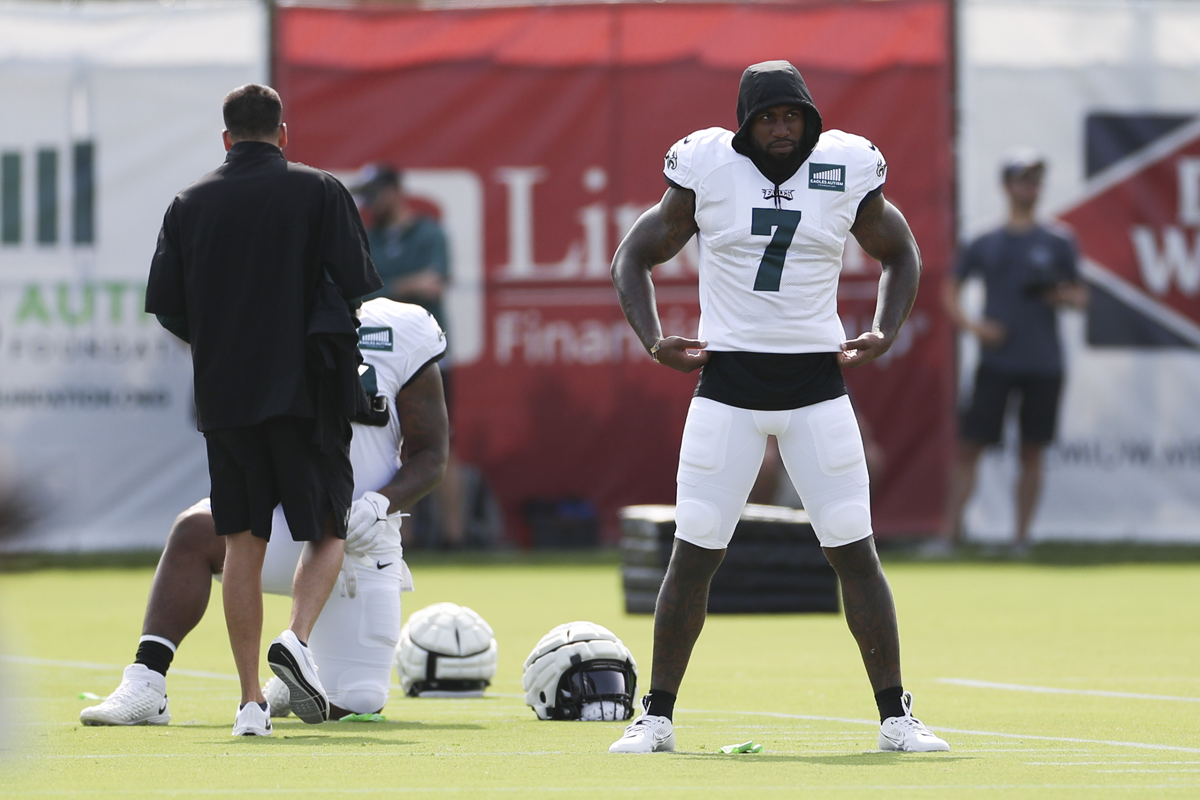 Philadelphia Eagles linebacker Haason Reddick (7) reacts against