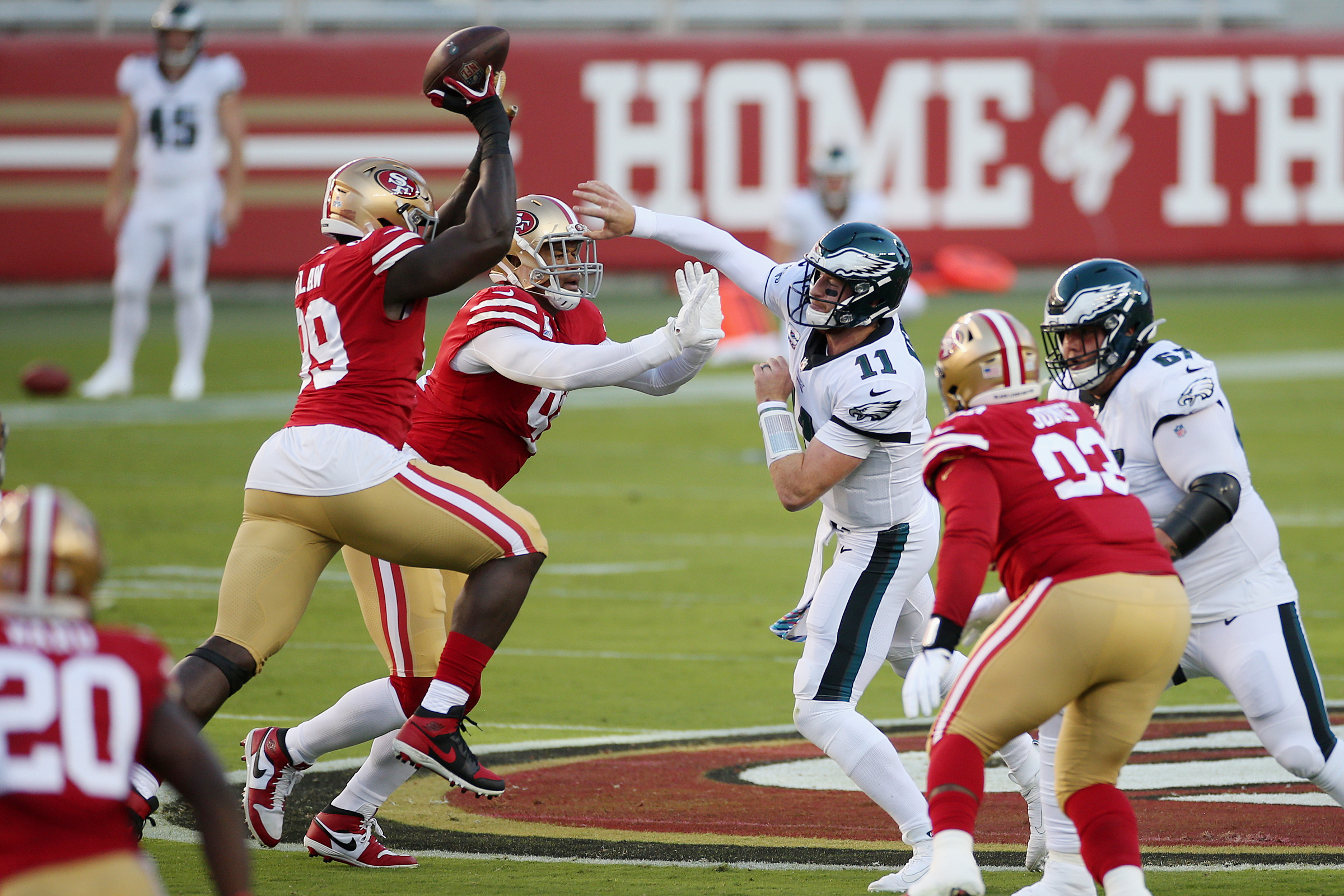 Eagles 25, 49ers 20: Carson Wentz's touchdown pass, defense's timely play  lead to upset in first win of season 