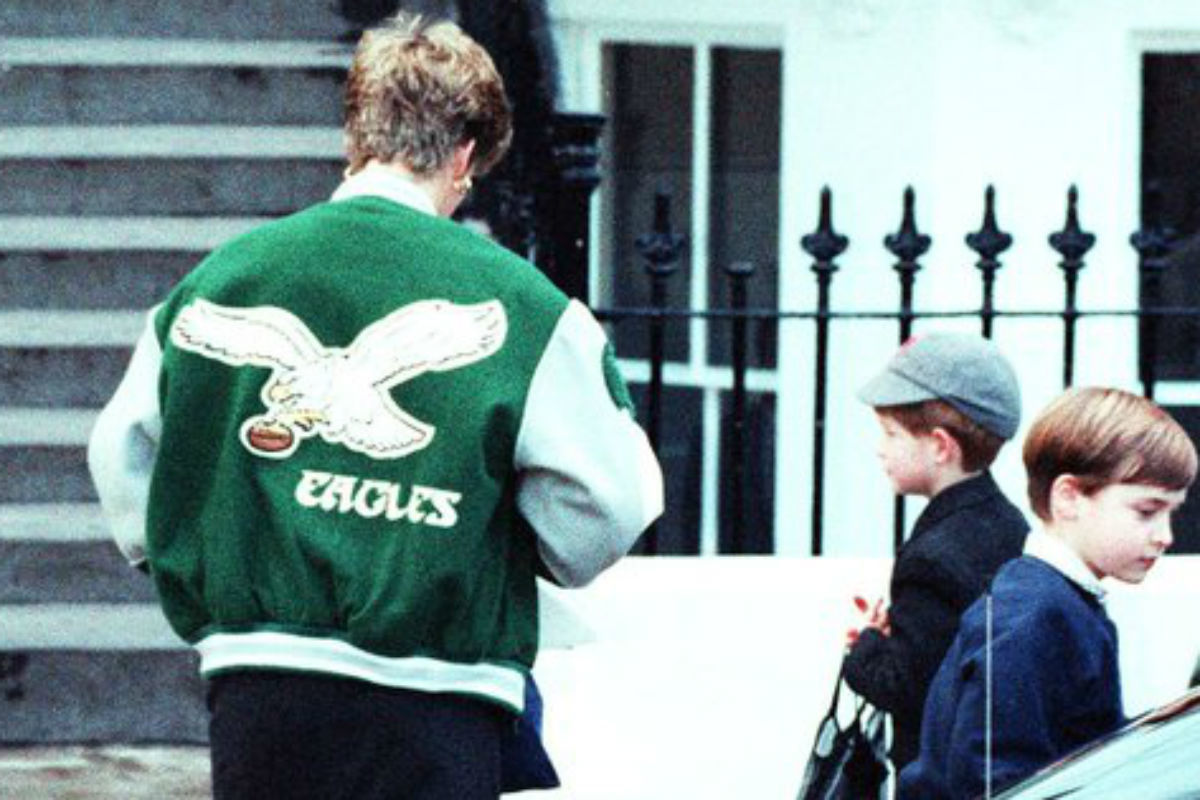 Green and Grey Varsity Princess Diana Philadelphia Eagles Jacket - HJacket