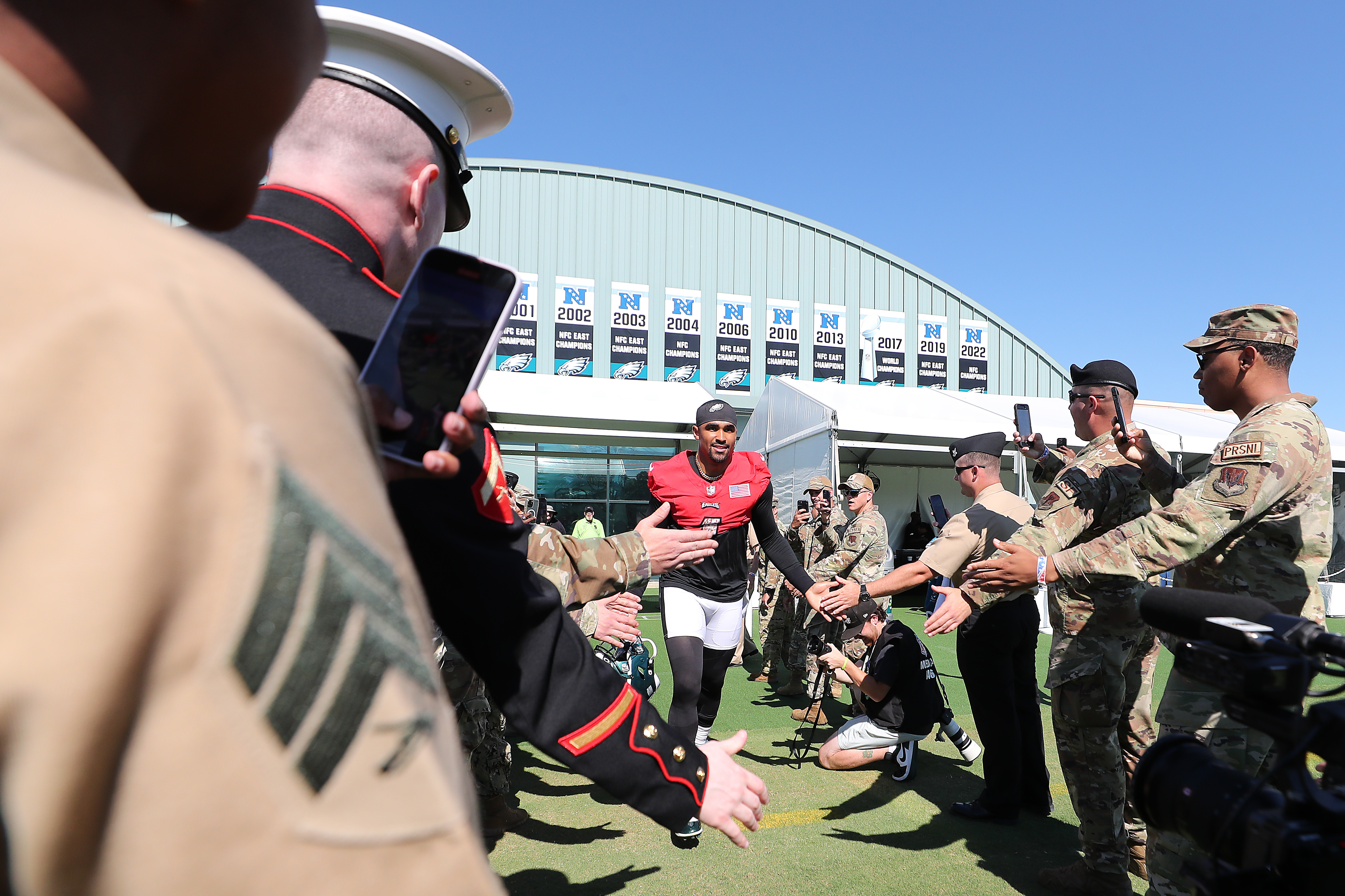 Philadelphia Eagles honor military with jerseys during training camp –  NBC10 Philadelphia