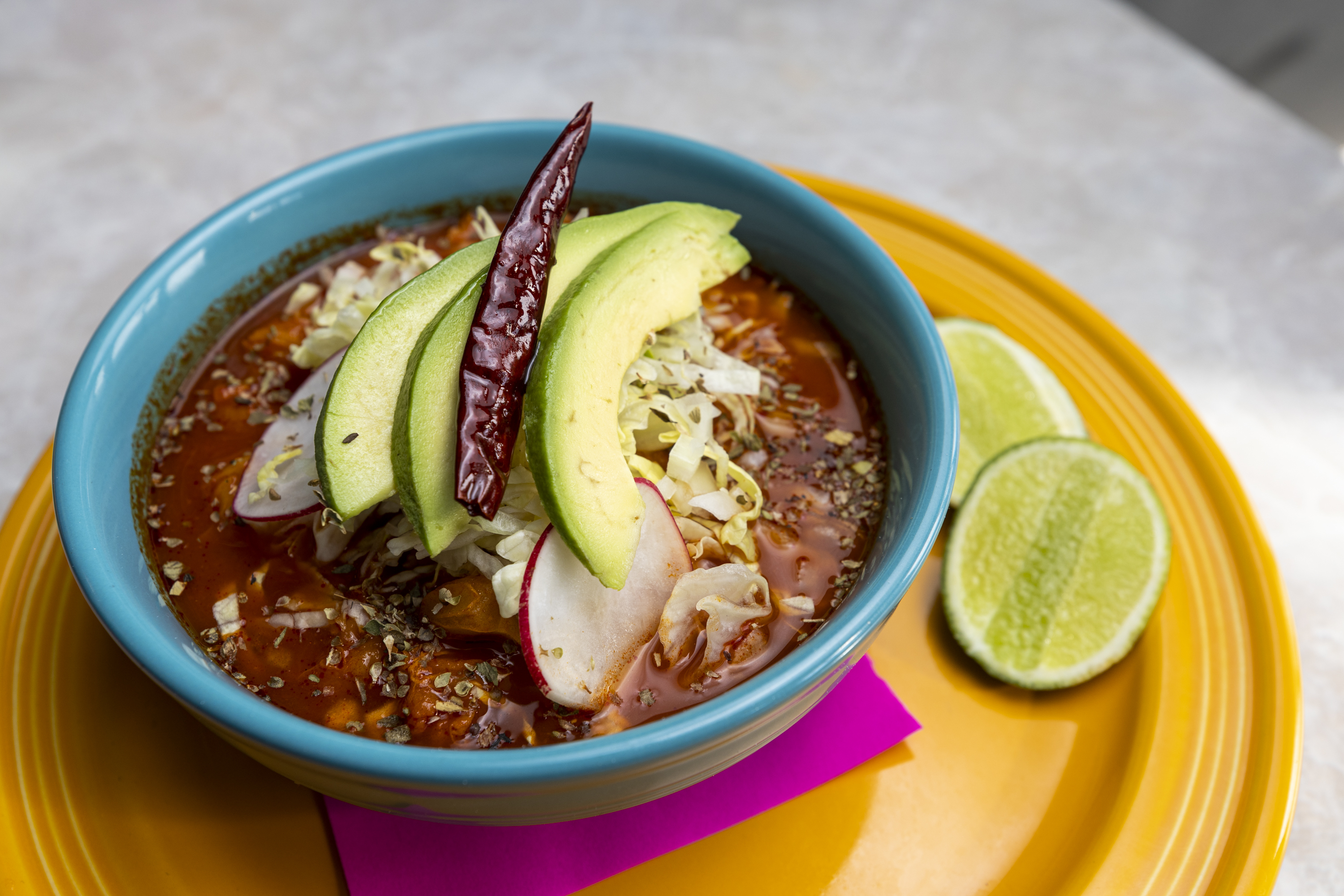 The pig head pozole at La Ingrata in Camden, N.J., on Friday, Feb. 9, 2024.