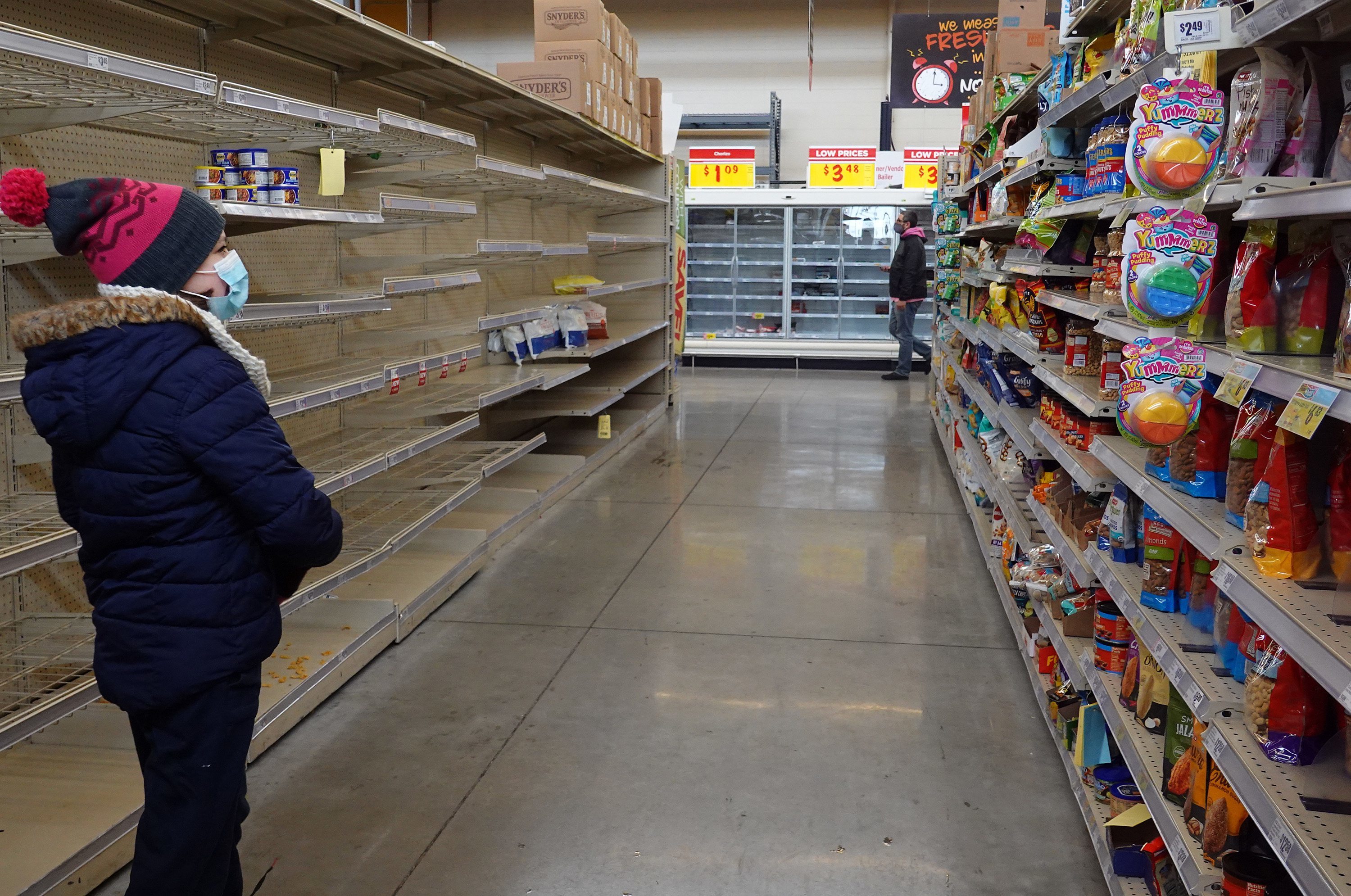 grocery store shelves