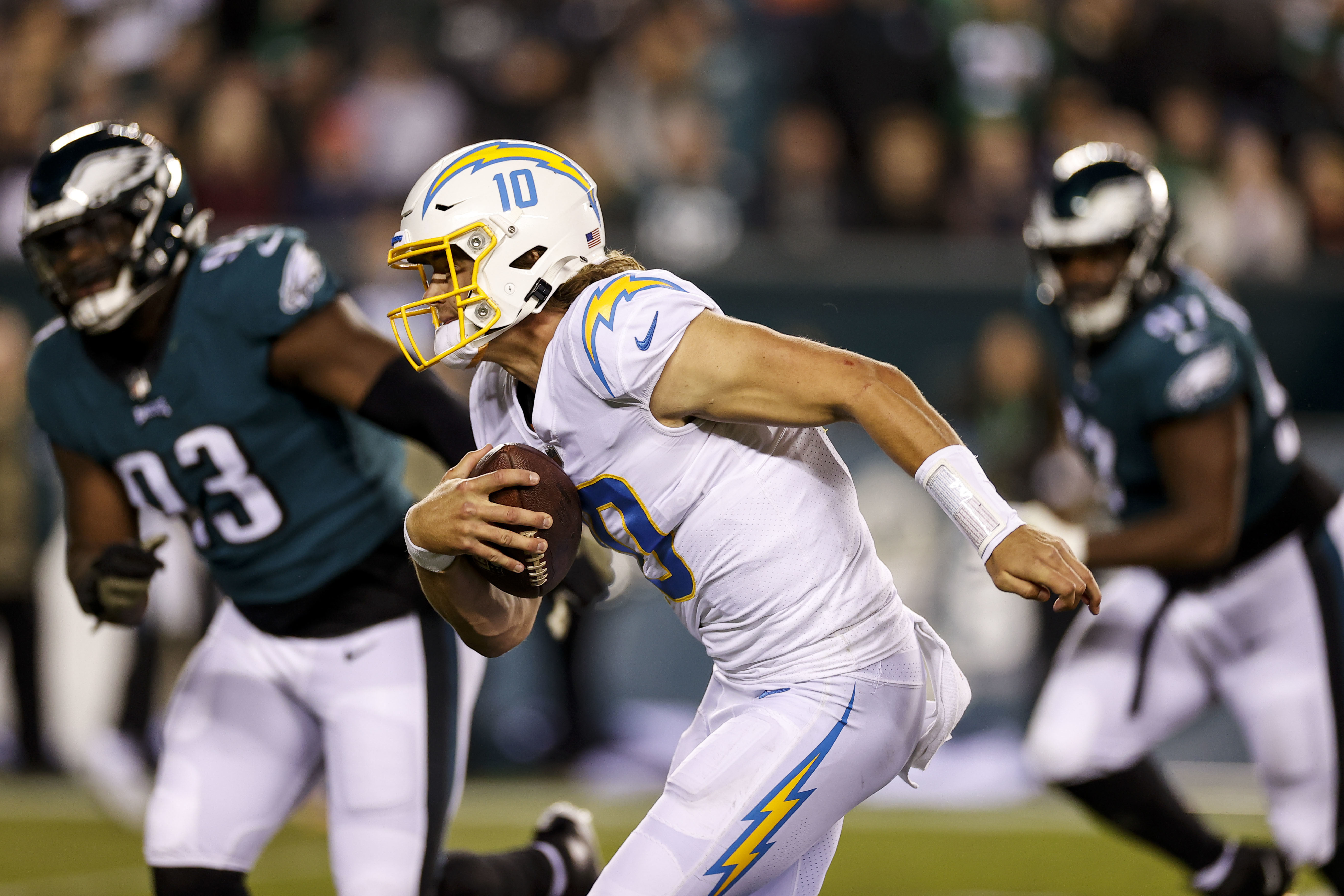 See Los Angeles Chargers defeat Philadelphia Eagles, 27- 24 — NFL, Week 9