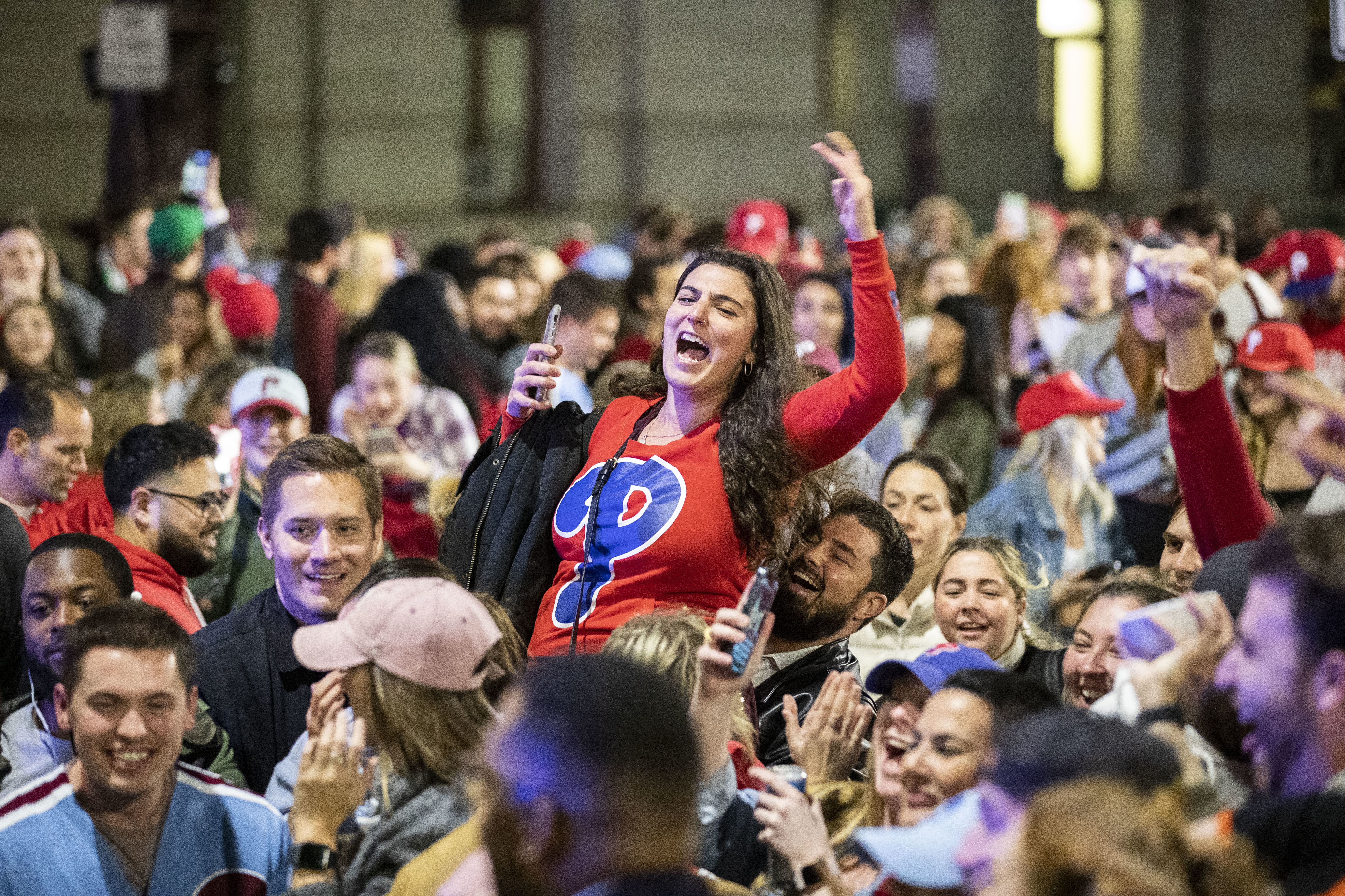 Philadelphia Phillies Fans Celebrating Phillies World Stock Photo 106140077