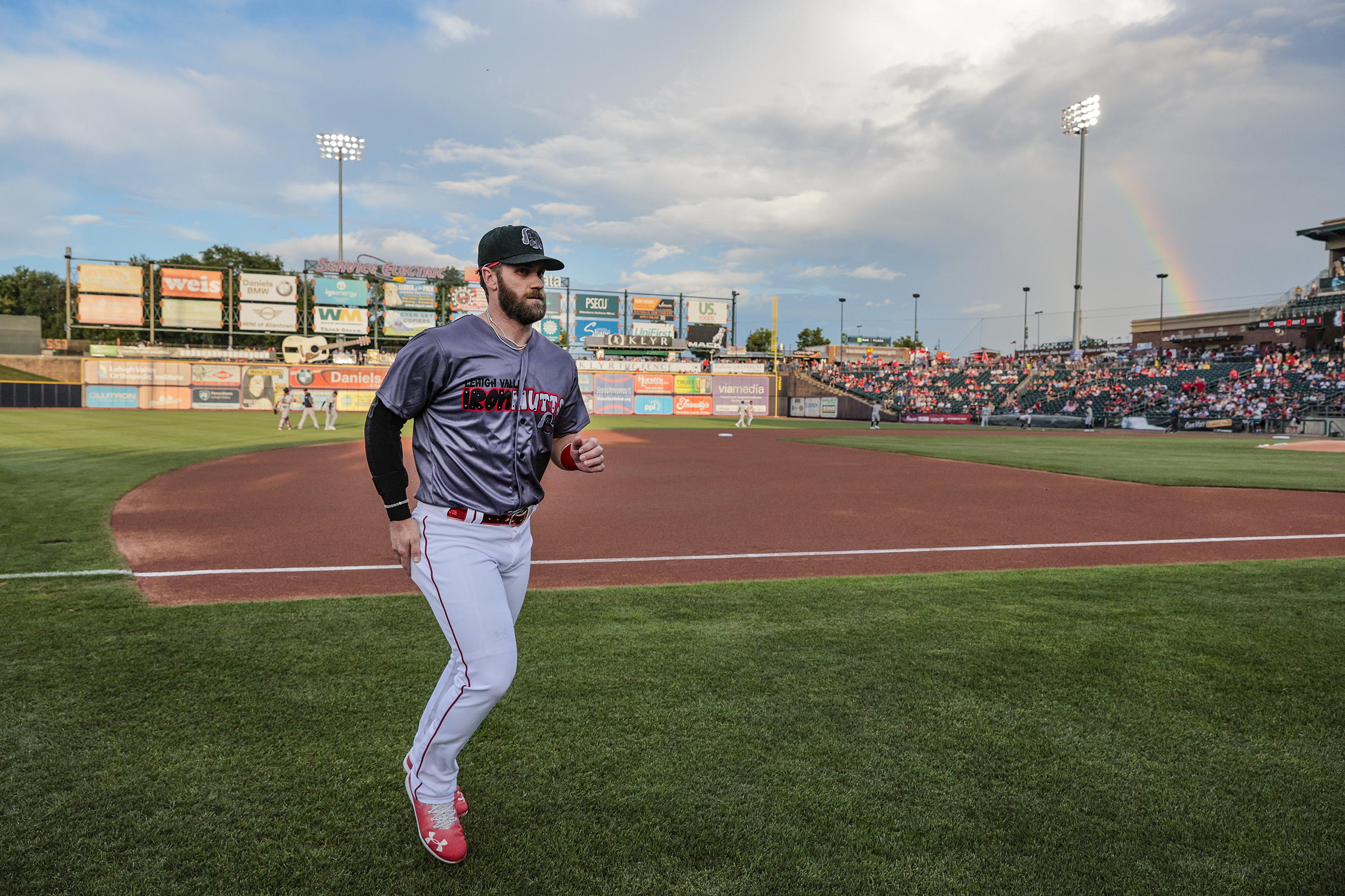 Bryce Harper down on the farm: Phillies star's rehab assignment a boon for  Triple-A IronPigs - The Athletic