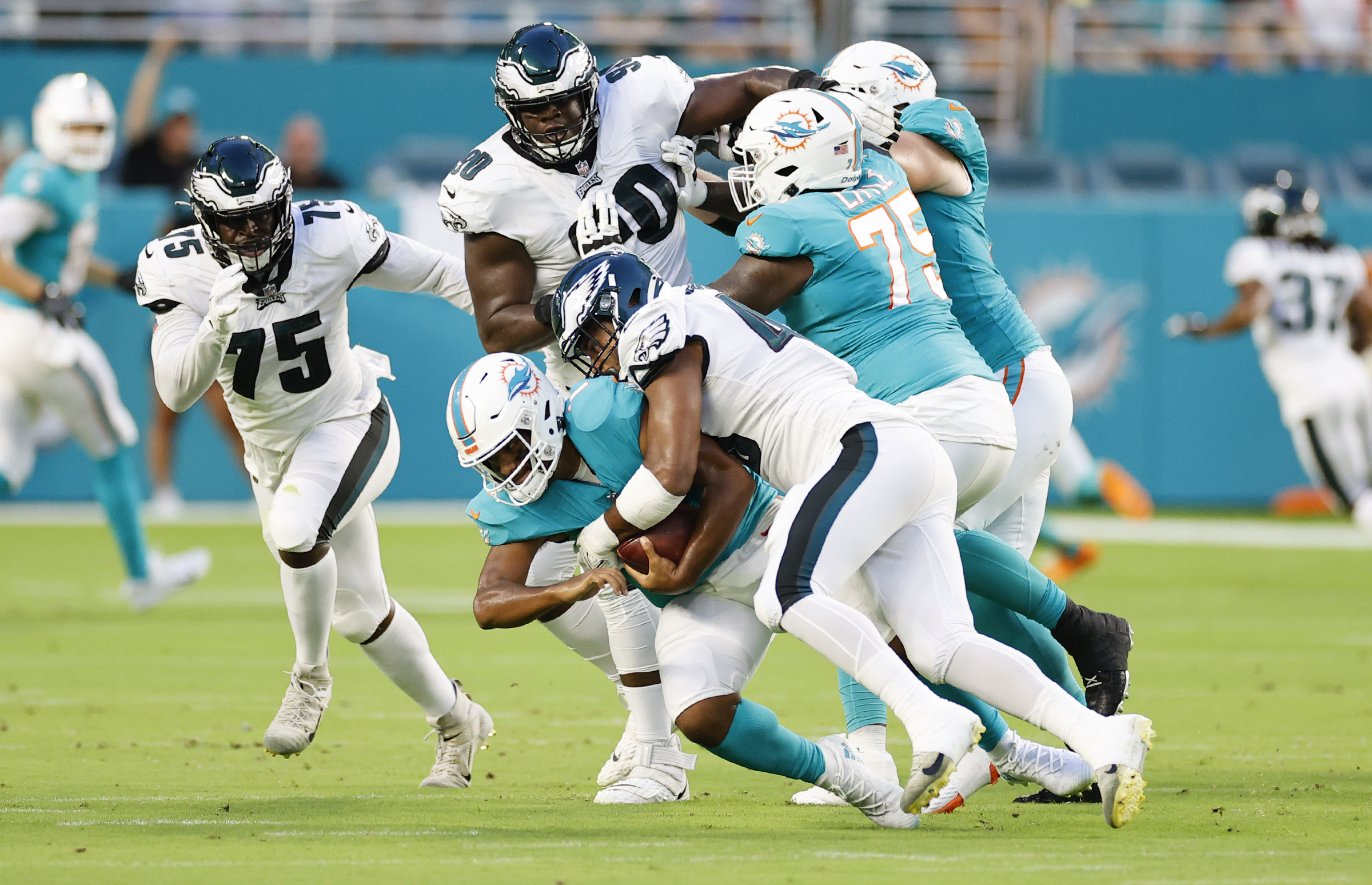 Philadelphia Eagles running back Boston Scott takes part in drills at the  Miami Dolphins' NFL football team's practice facility, Thursday, Aug. 25,  2022, in Miami Gardens, Fla. (AP Photo/Lynne Sladky Stock Photo 