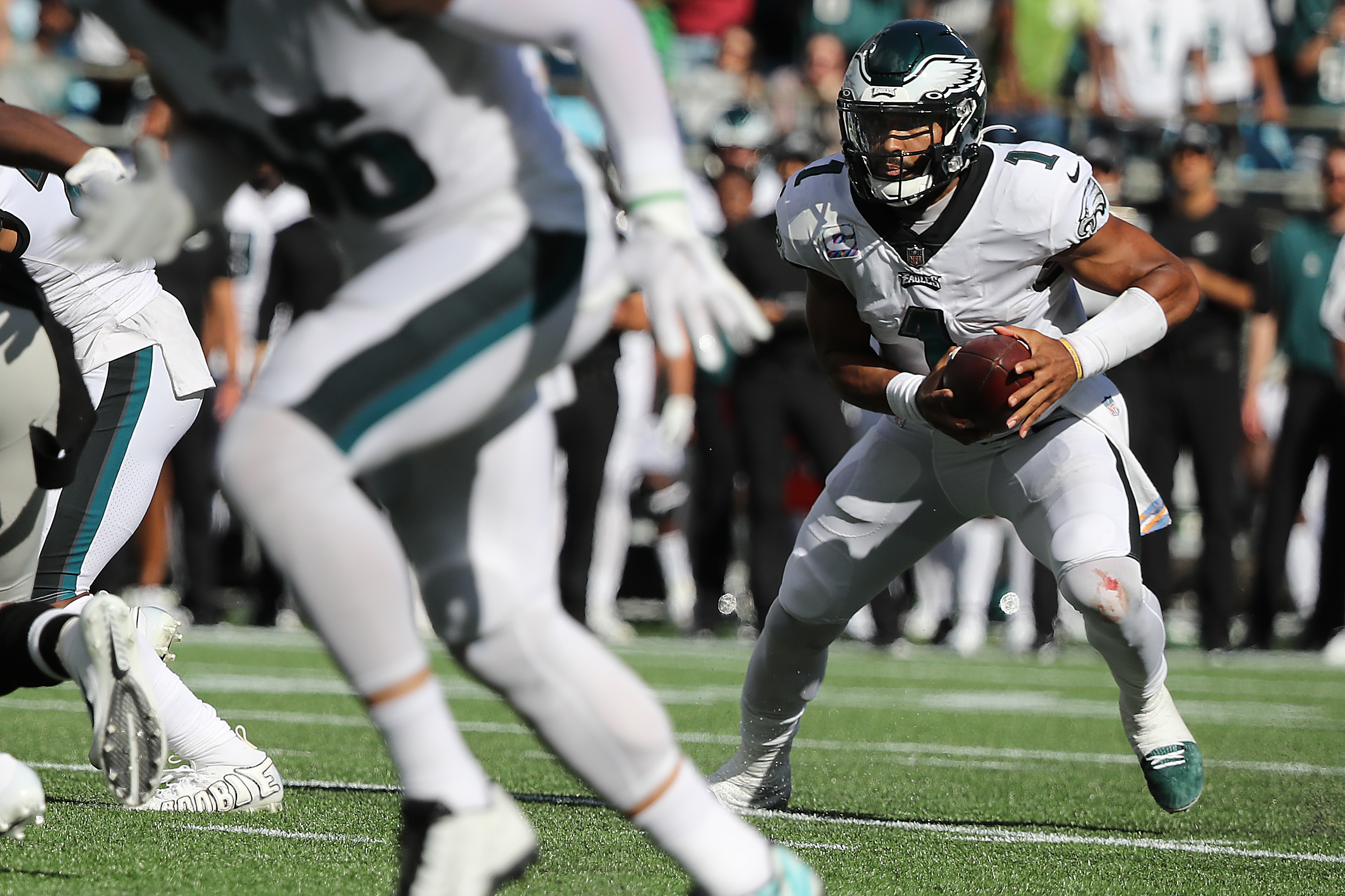 Jalen Hurts, Eagles offense weren't sharp, but lifted each other to finish  Panthers