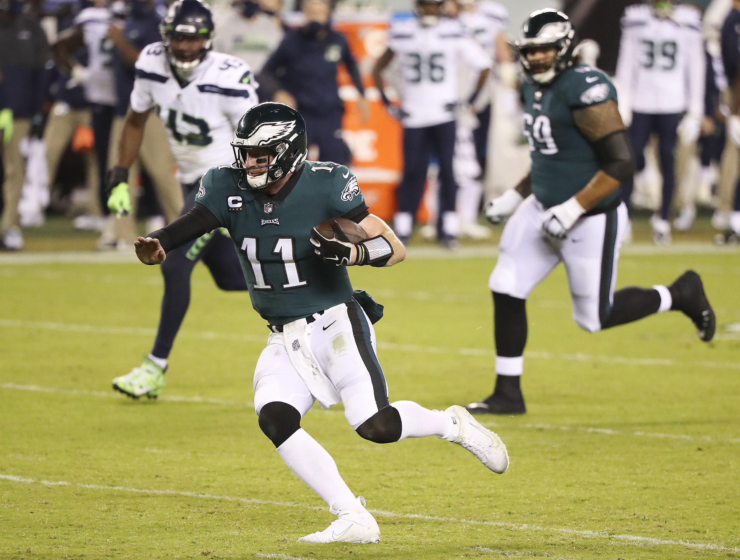 Carson Wentz played well enough vs. Seattle Seahawks to keep job